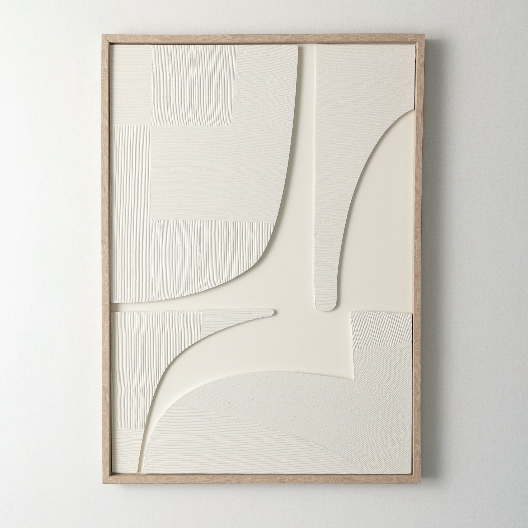 Sullivans N3157  White Modern Wall Decor 27.5" Brown Wood Framed 27.5-Inches H x 19.75-Inches W Abstract Painting