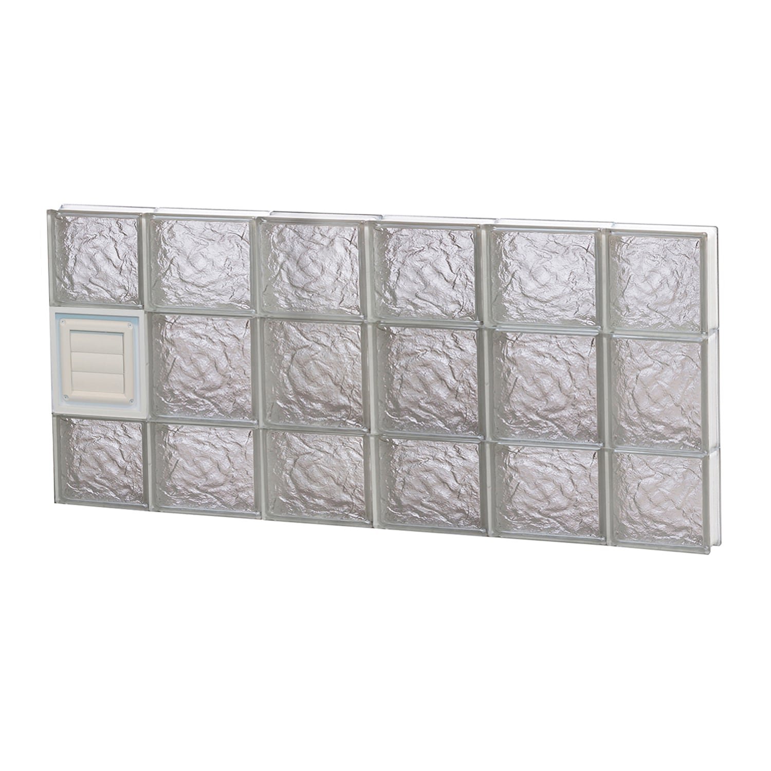 REDI2SET D4420IS Ice Glass 42-1/2-in x 19-1/4-in Frameless Replacement Dryer vent Glass Block Window