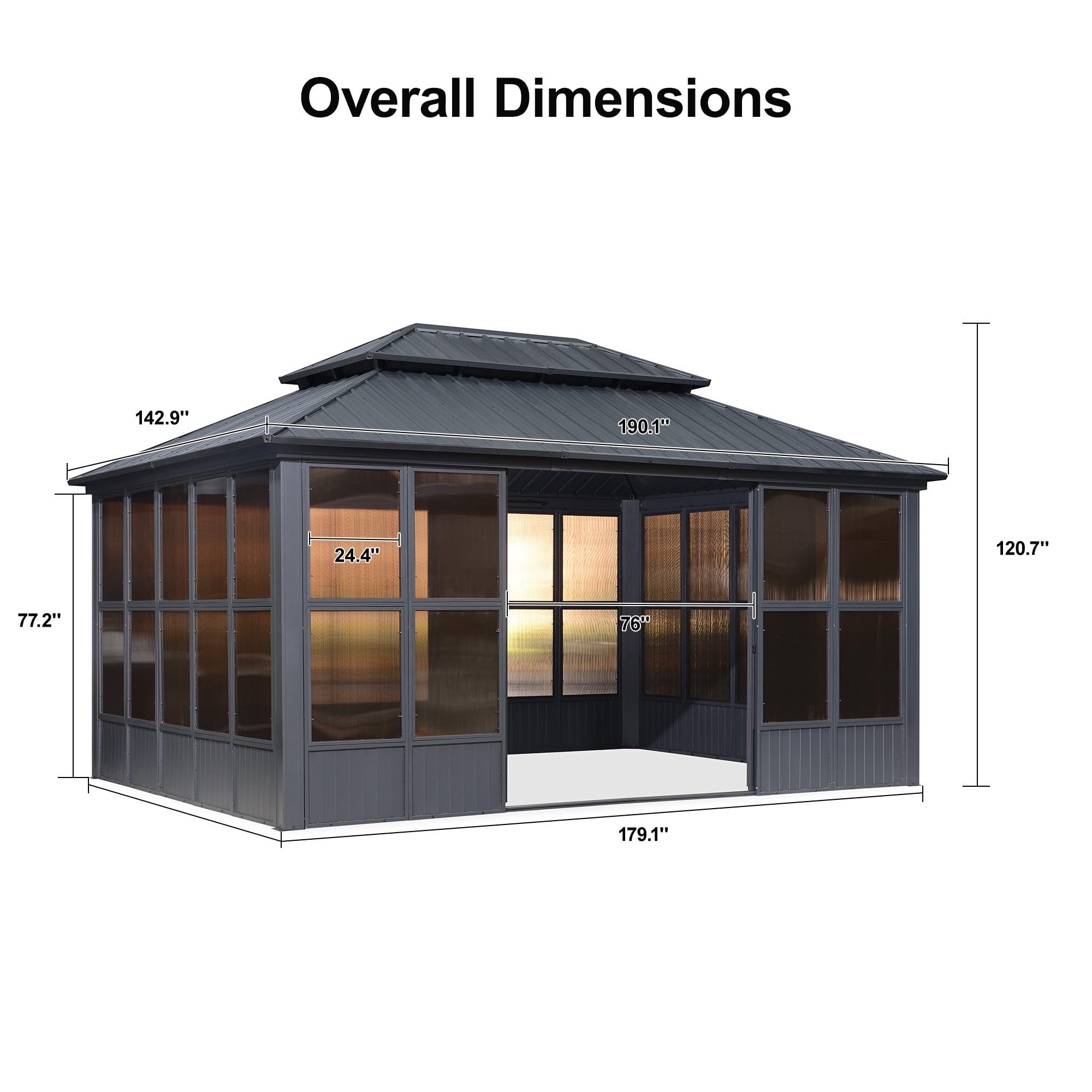 PURPLE LEAF LS04SRGY1216XG6 Wood-Resin-Gazebos - View #10