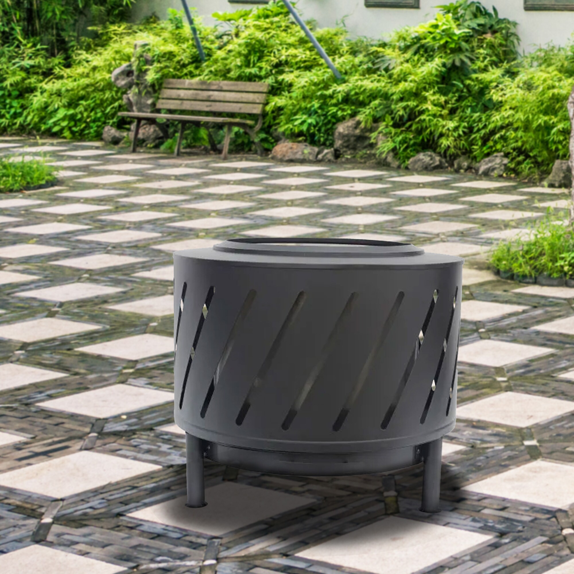 24in Steel Fire Pit for on sale Garden, Backyard