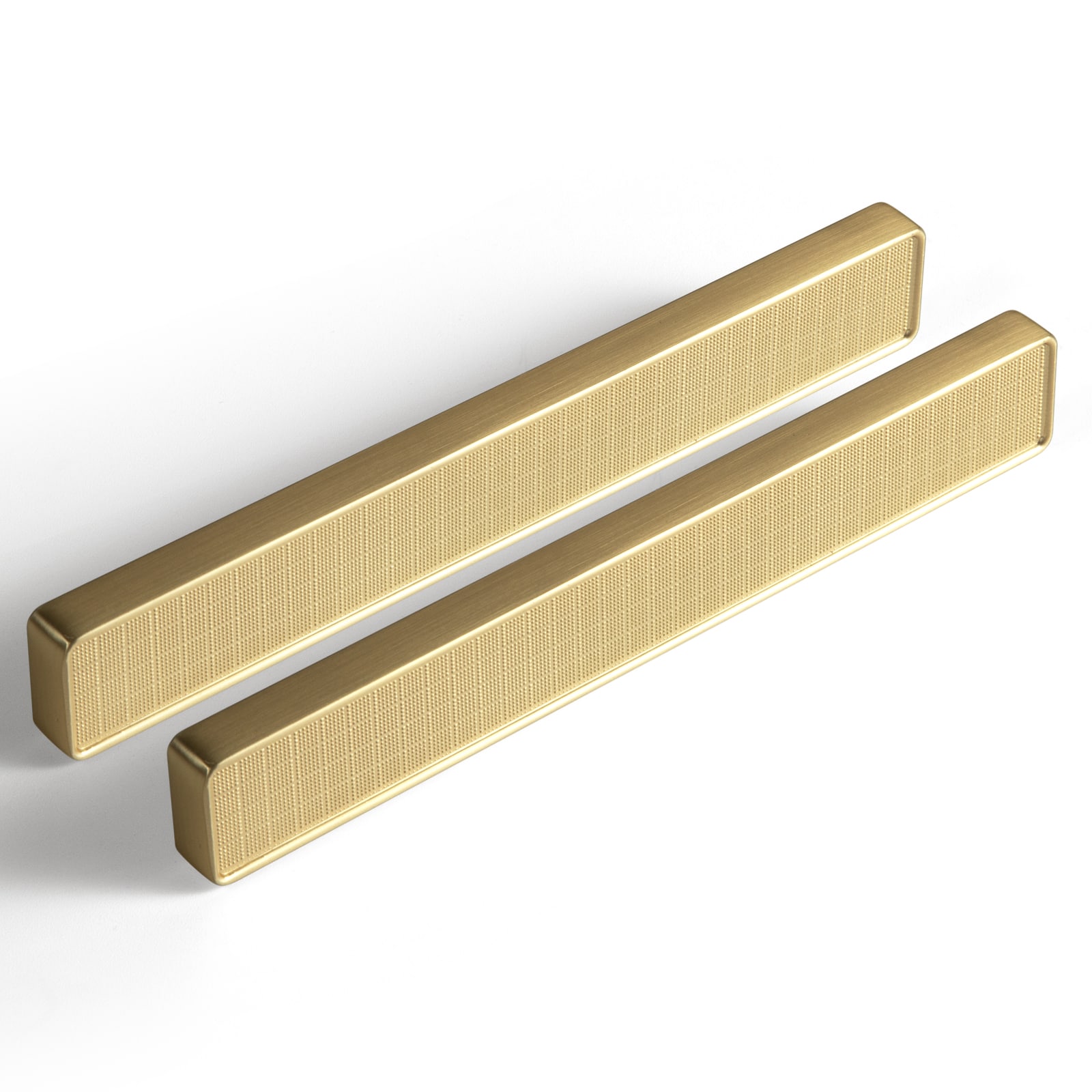 Miaokesen 2061TLS-128 5-1/16-in , 128mm Center to Center Light Brushed Brass Rectangular Finger Drawer Pulls 6 -Pack