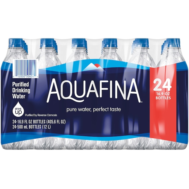 Aquafina 24-Pack 16.9-fl oz Purified Bottled Water in the Water department  at