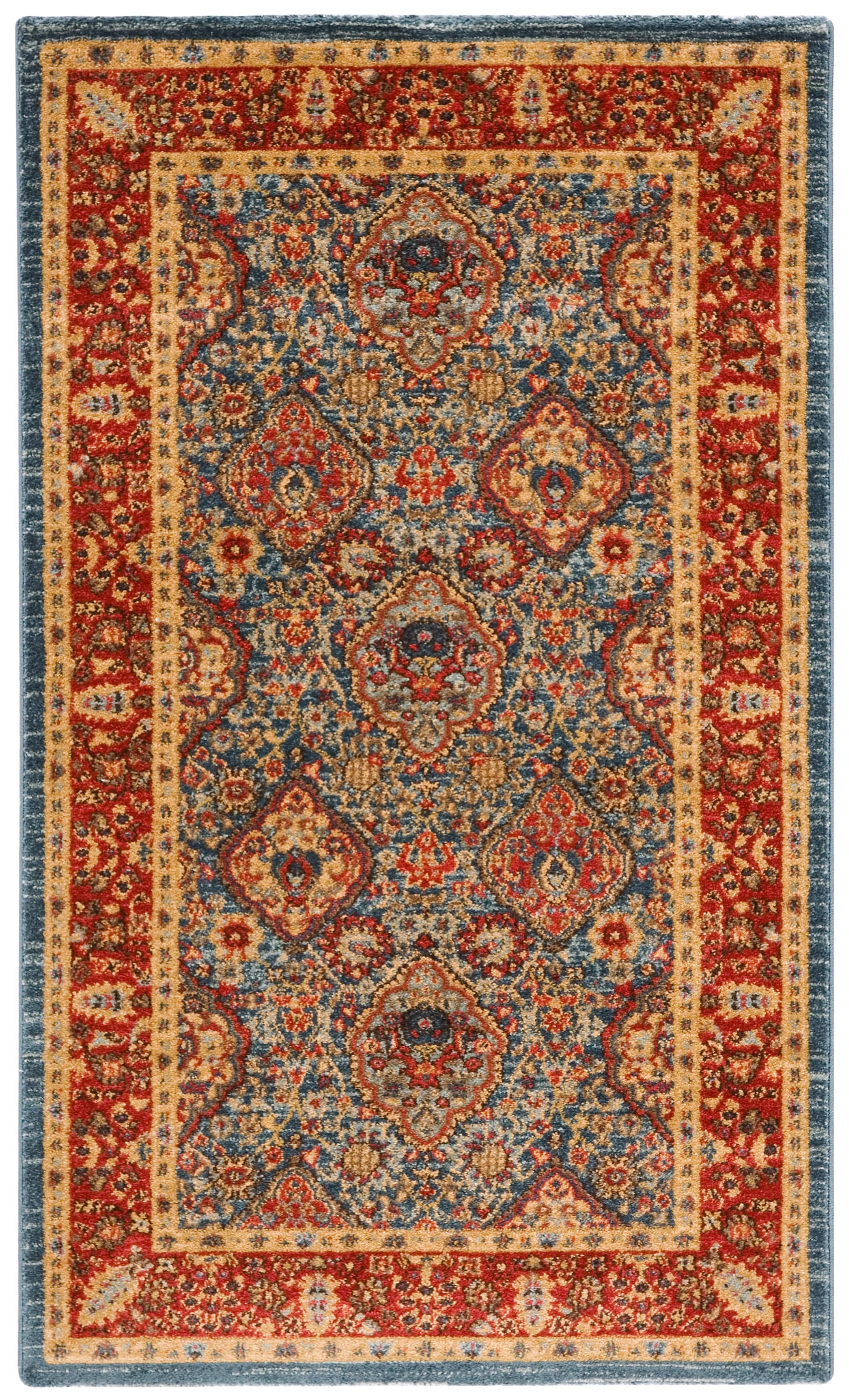 Elegant Ruby Red 36" Round Synthetic Accent Rug