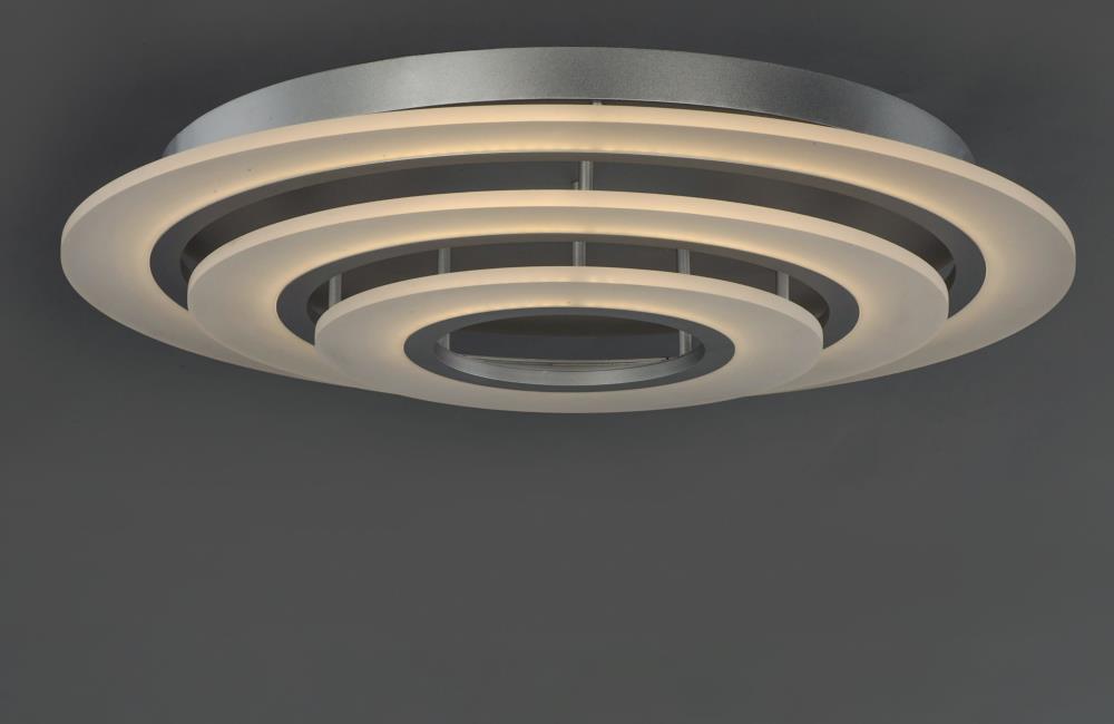Saturn II 32" Contemporary Matte Silver 3-Light LED Flush Mount