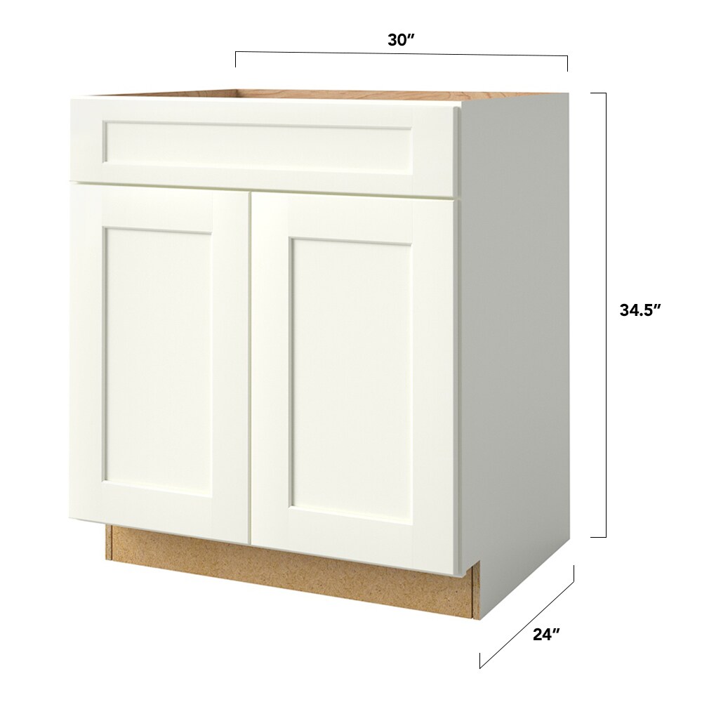 allen + roth Innsbrook 42-in W x 34.5-in H x 24-in D Rye Sink Base Fully  Assembled Cabinet (Flat Panel Shaker Door Style)