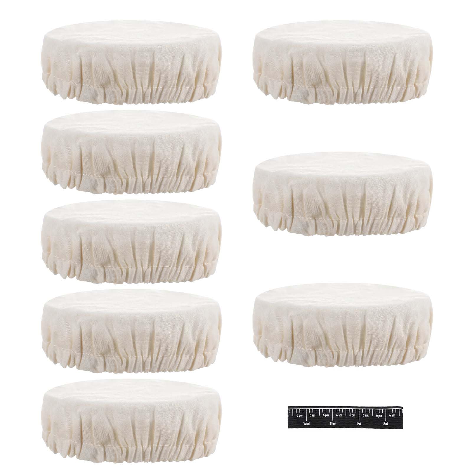 Aoibox  8 Piece Elastic Cotton Cloth Jar Covers for 3 4 Inch Mouth Fermentation and Sourdough Jars 8Pcs Mason