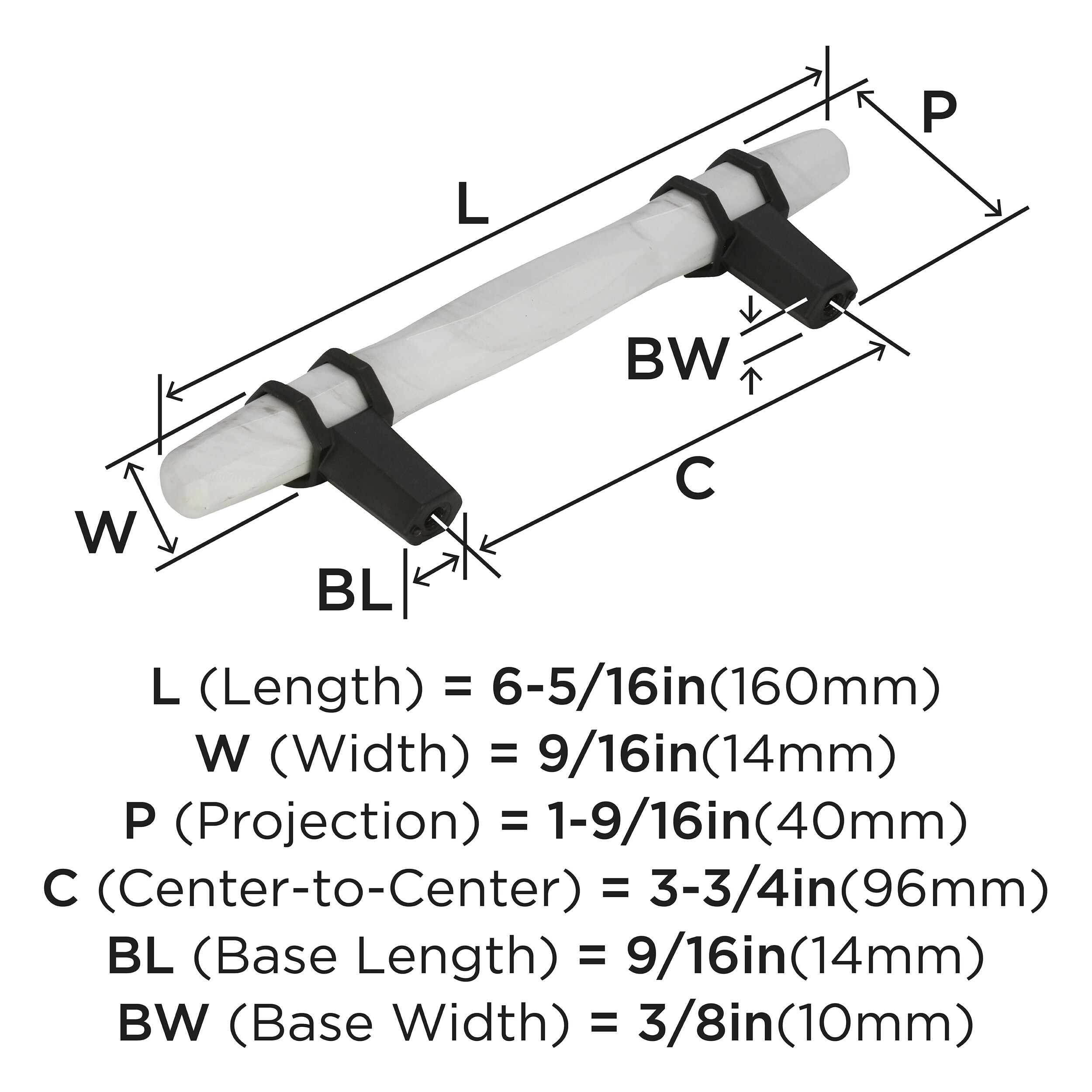 Amerock BP36648MWBBR Cabinet-Pulls - View #4