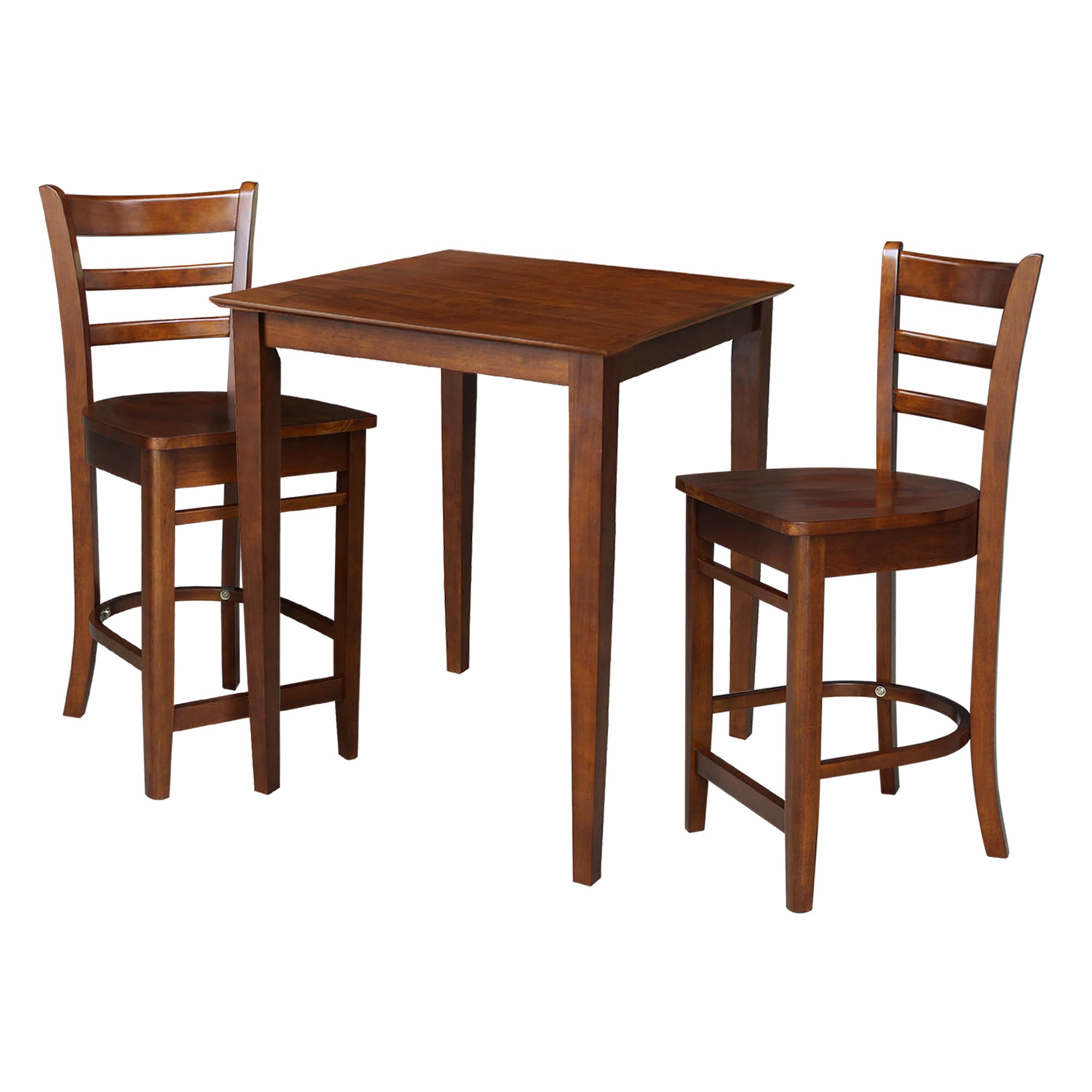 International Concepts K581-3030-S6172-2 Espresso Traditional Dining Room Set with Square Table (Seats 2)