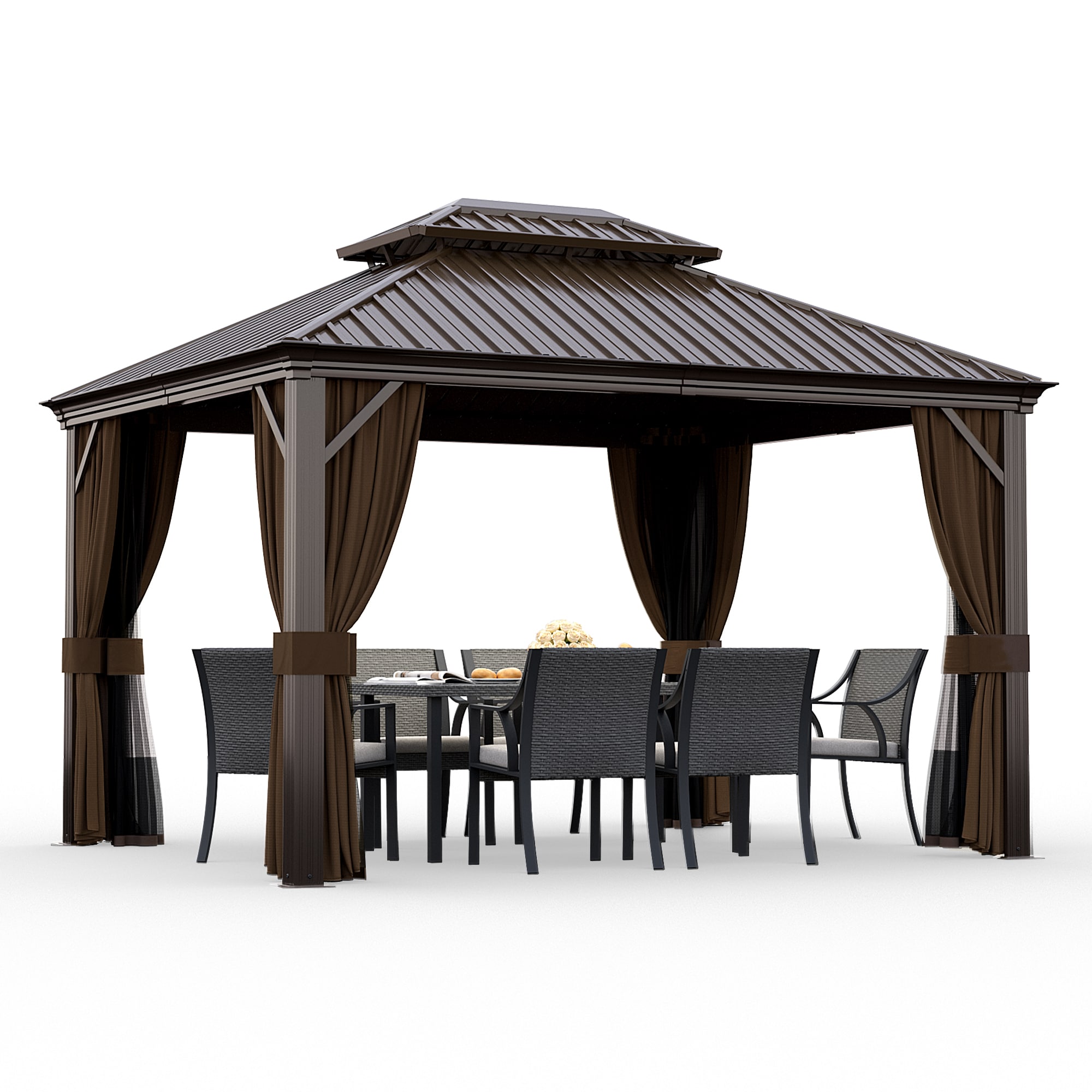  CP-ZPTPS-Z-WL2 10-ft x 12-ft Brown Rectangle Hardtop Steel Roof