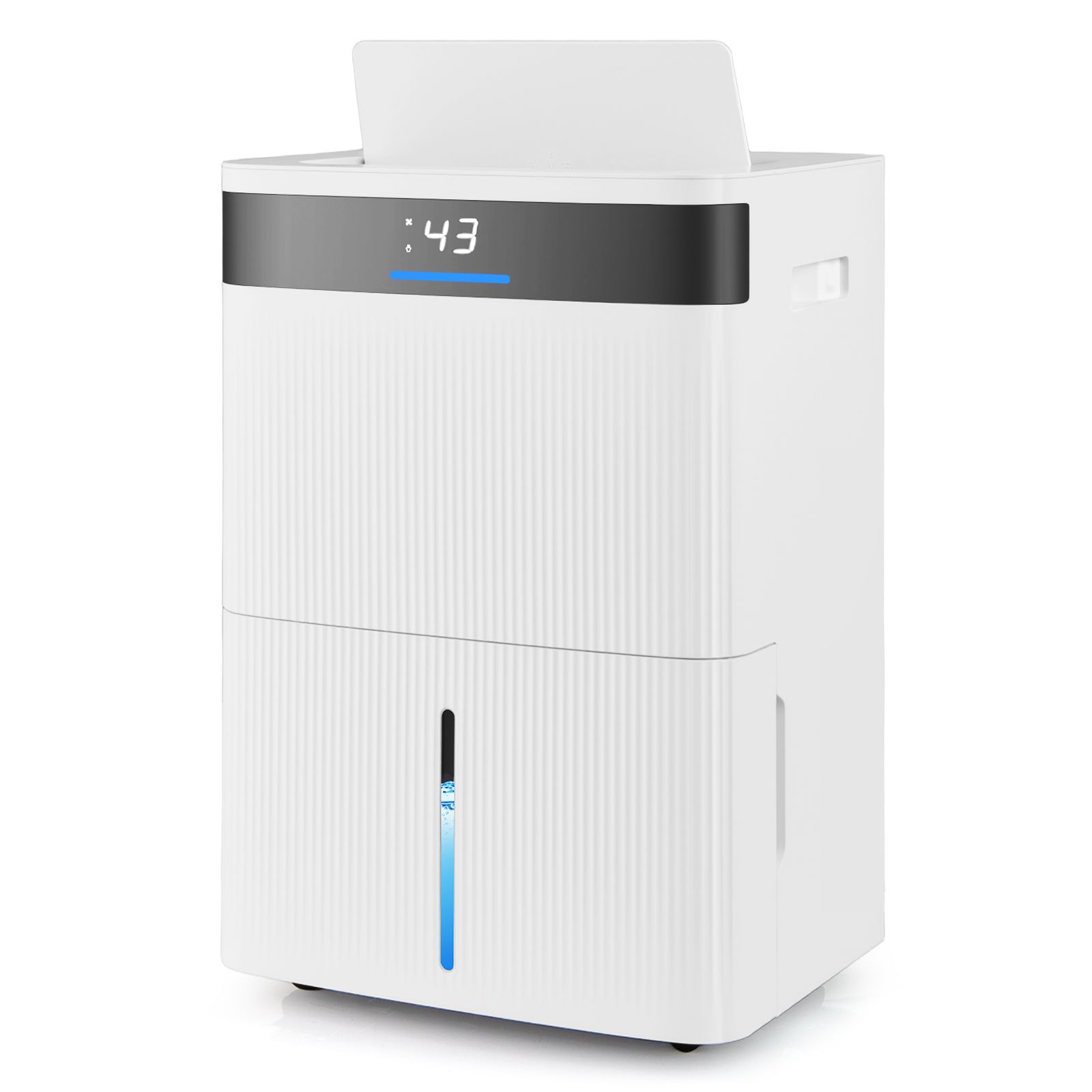 Slickblue Portable Large Room Dehumidifier Unit (1.4 Gallon) White 74 Pint 2 Speed Dehumidifier for Rooms 4500 Square Feet with Drain Hose Timer for Bedroom or Bathroom Basement #D-CO-HW-SU04501SE