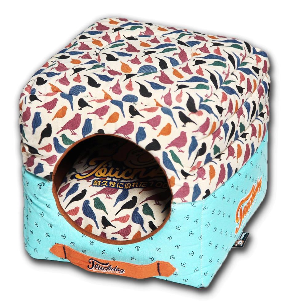 Touchdog PB54DSLG Square Bird Pattern Cotton, Polyester and Nylon Dog Bed ( Small )