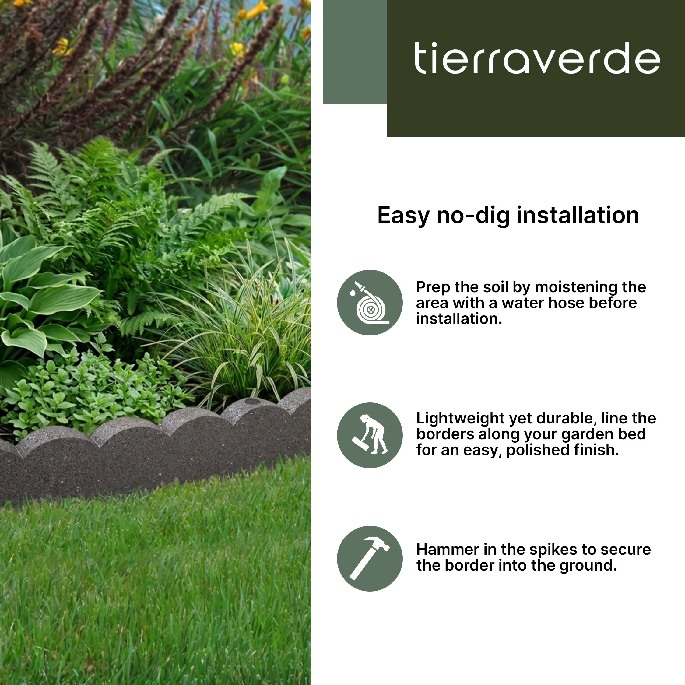 Tierra Verde EzBorder 2-Pack 47-in L x 2-in W x 4-in H Grey