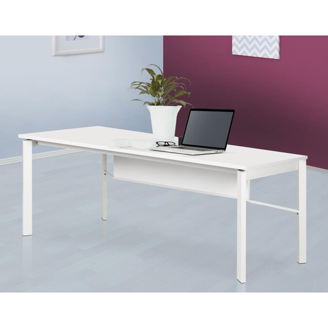 White Modern Contemporary Writing Desk, Teal Writing Desk