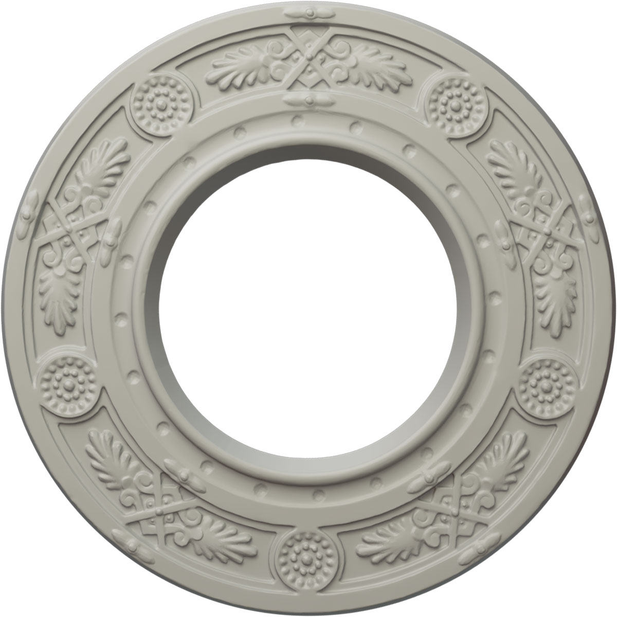 Ekena Millwork CM08DNPCF Daniela 8-in W x 8-in L Painted Pot Of Cream Polyurethane Whole Ceiling Medallion