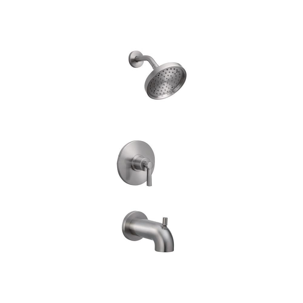 OakBrook Coastal One Handle Tub and Shower Faucet Brushed Nickel- Brass ...