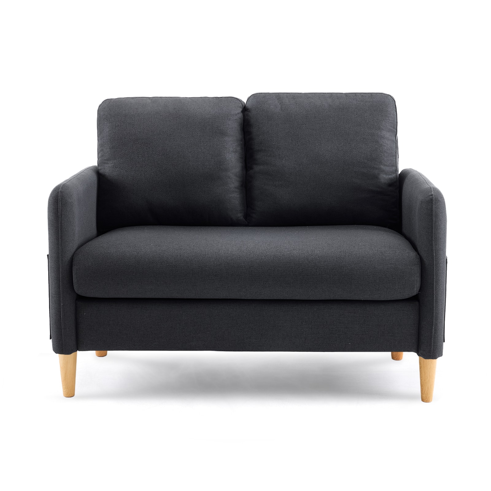 Outopee LO1G98000413 47.24-in W Modern Black Loveseat with Slipcover