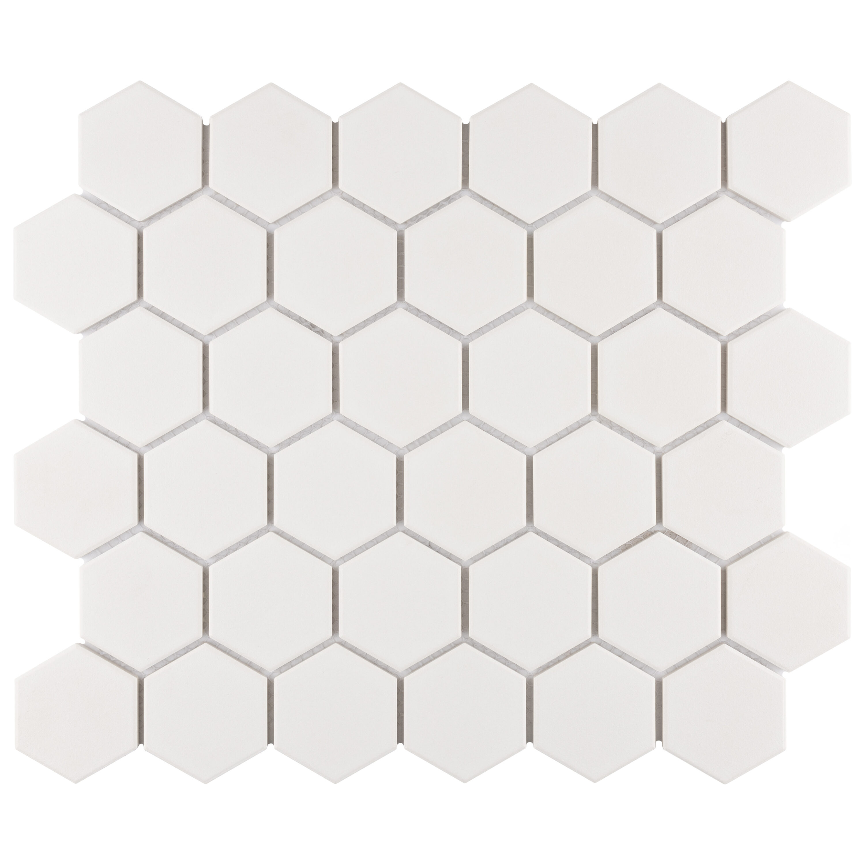 Affinity Tile S1FJBG2HWT Sample - Gotham 2" Hex White 6-in x 6-in Matte Porcelain Floor and Wall Tile