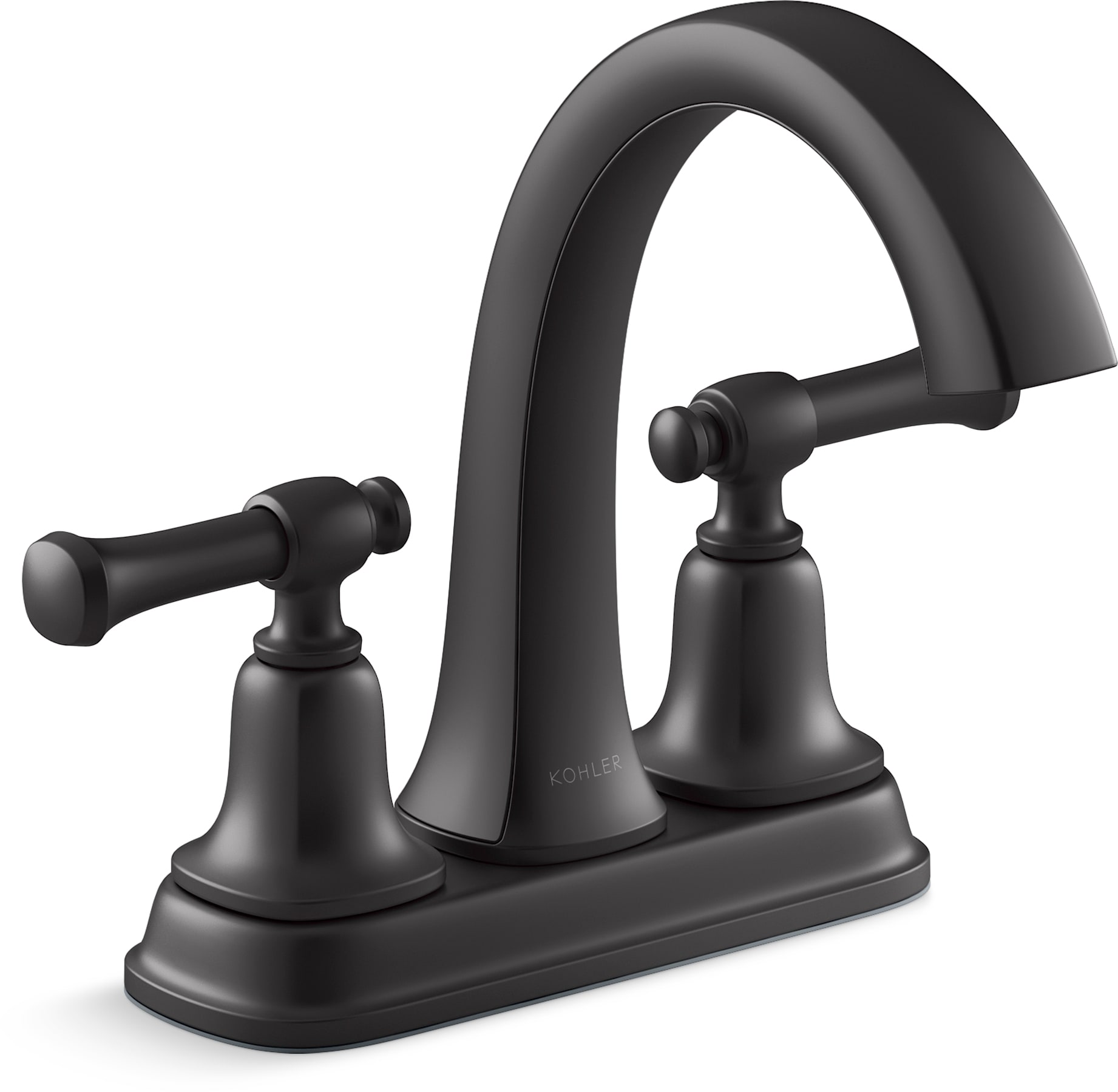 KOHLER Florez Matte Black 4-in centerset 2-Handle WaterSense Bathroom ...