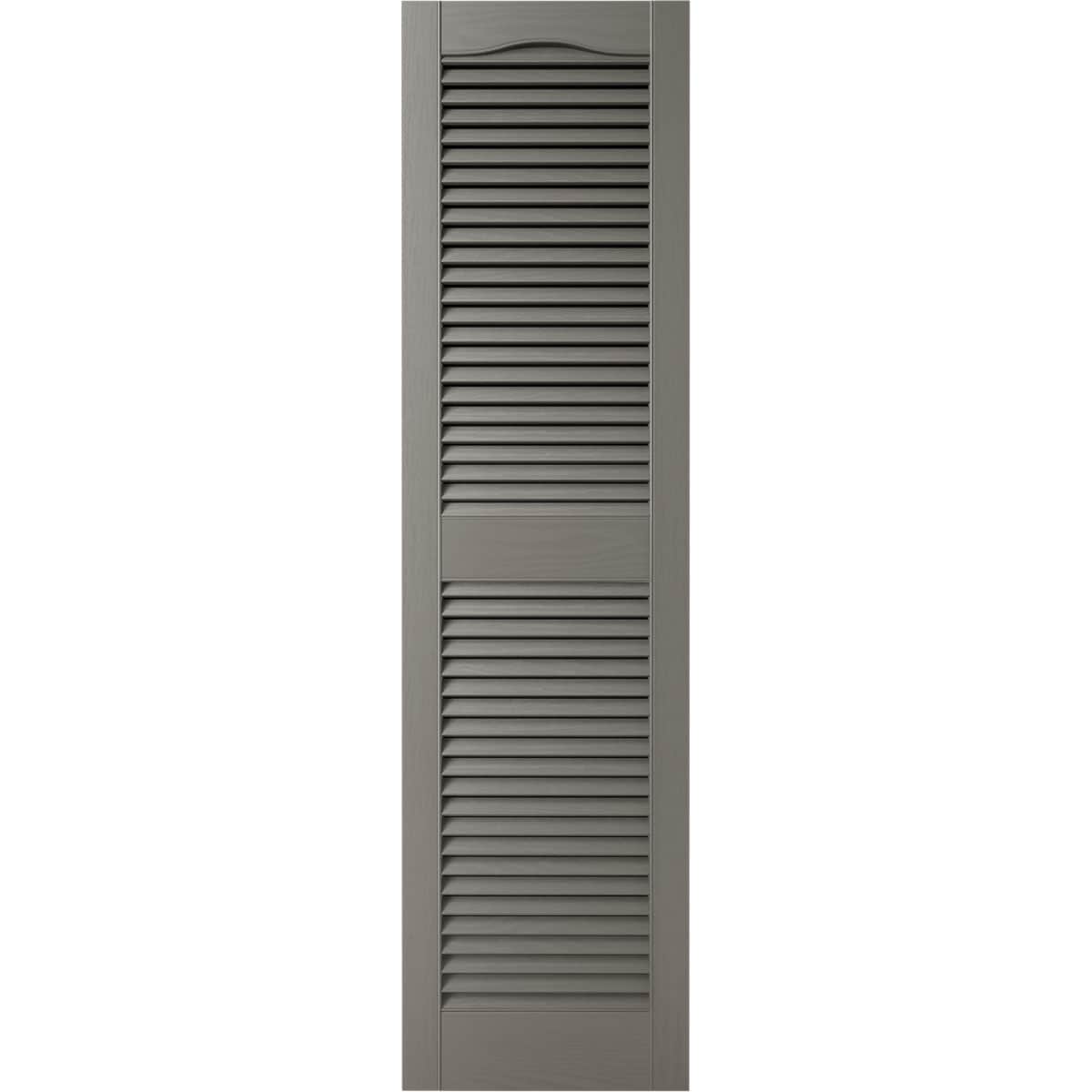 Ekena Millwork LL1C12X05600TG 12-in W x 56-in H Tuxedo Grey Louvered Exterior Shutters ( 2 -Pack )
