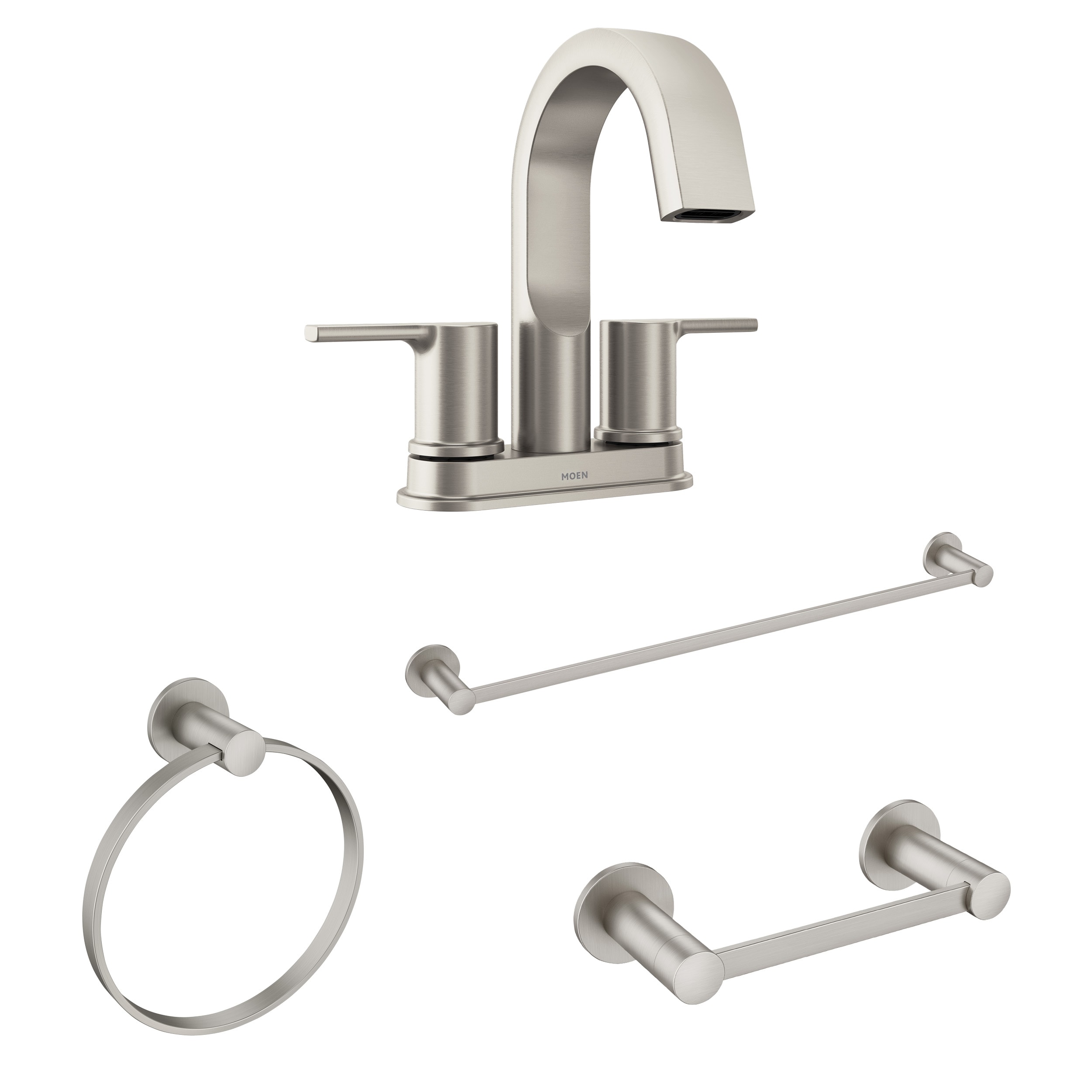 Shop Moen Avri 4in Centerset 2-Handle Bathroom Faucet with 24 in. Towel ...