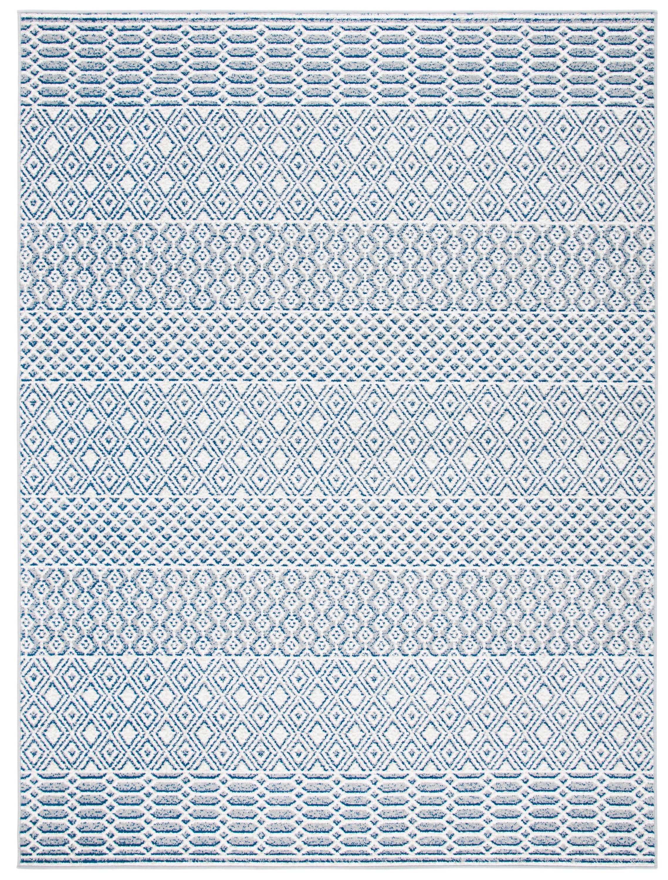 Safavieh BMT132B-8 Belmont Rorie 8 x 10 (ft) Loomed Polypropylene Ivory/Navy Rectangular Indoor Abstract Farmhouse/Cottage Area rug