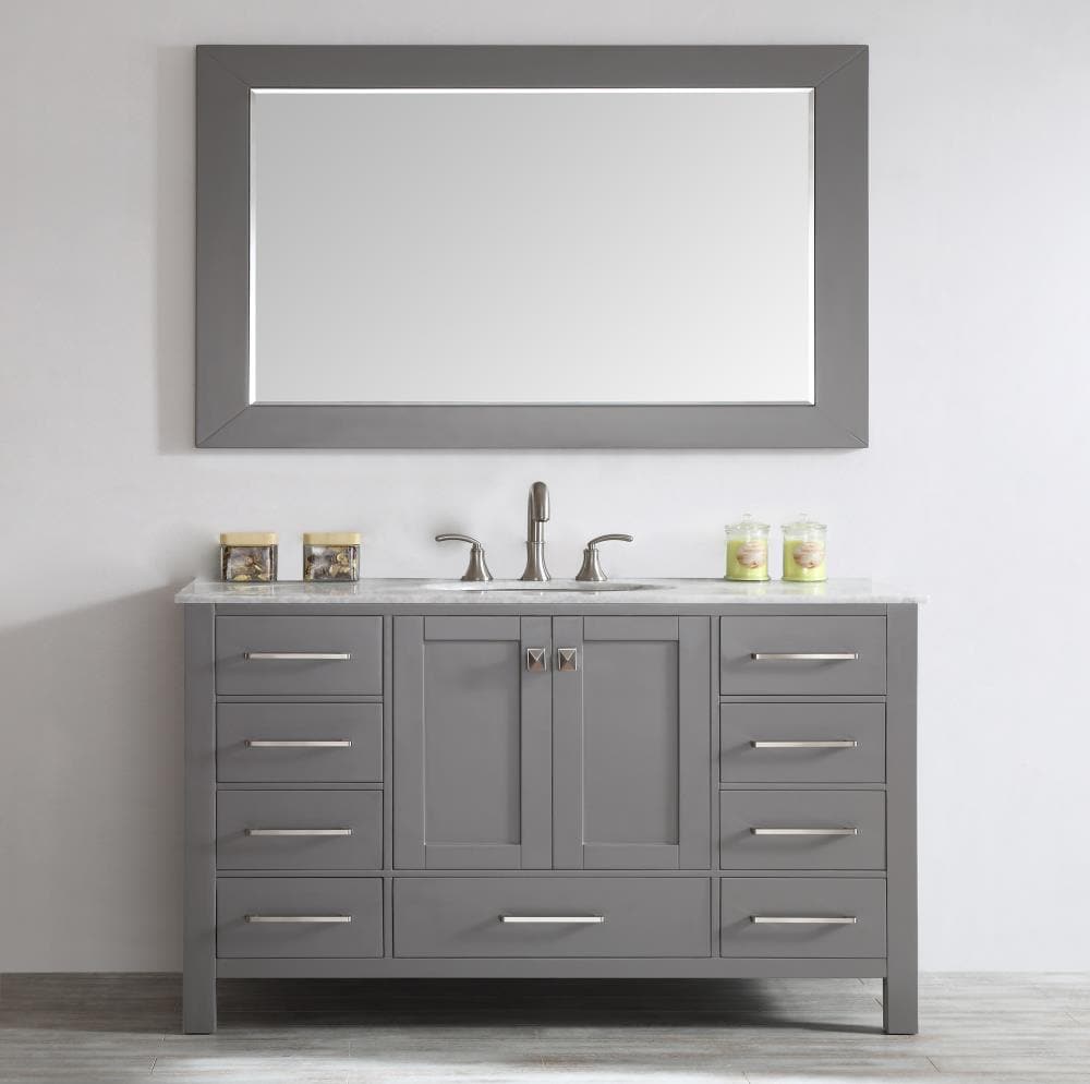 Eviva Aberdeen 60-in Gray Undermount Single Sink Bathroom Vanity with ...