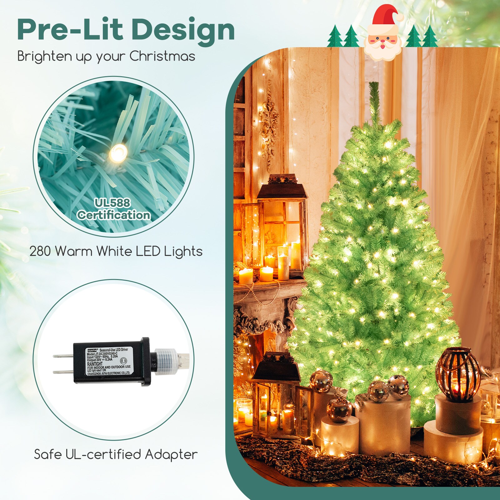 WELLFOR HYG23959US Artificial-Christmas-Trees - View #5