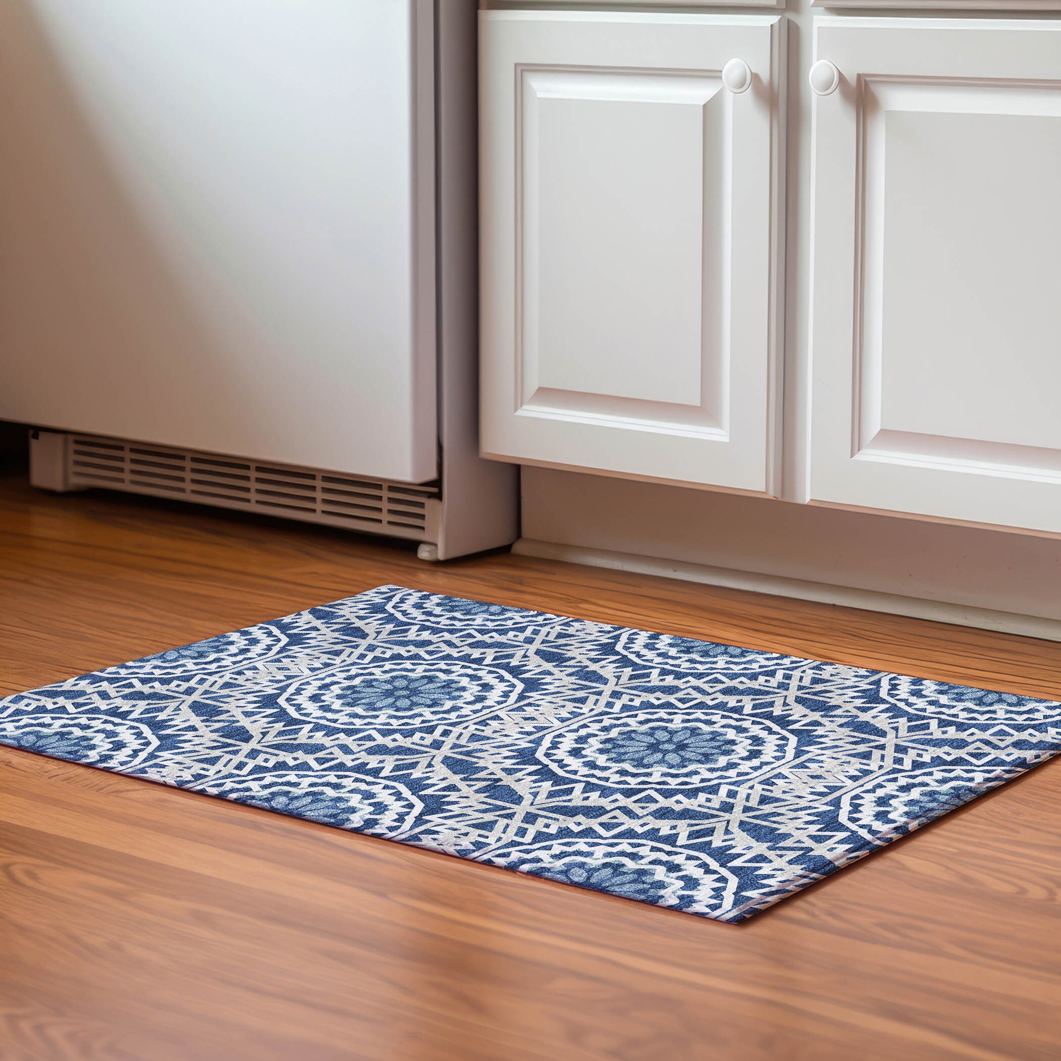 Addison Rugs AMF619NA20X30 Mayfield AMF619NA 2 x 3 (ft) Loomed Polyester Navy Rectangular Indoor Geometric Machine washable Area rug