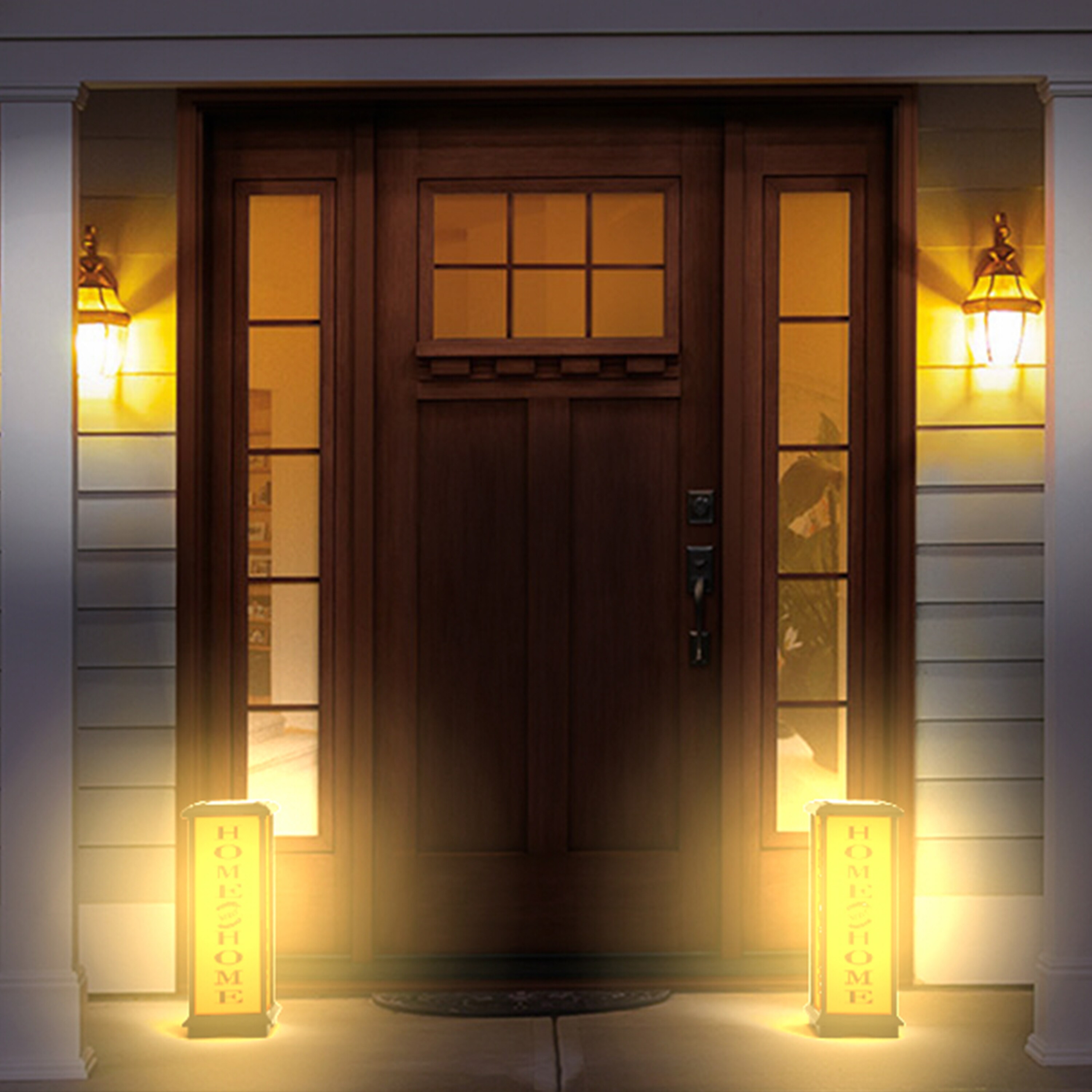 Techko Solar LED Welcome Lantern with Frosted Panels