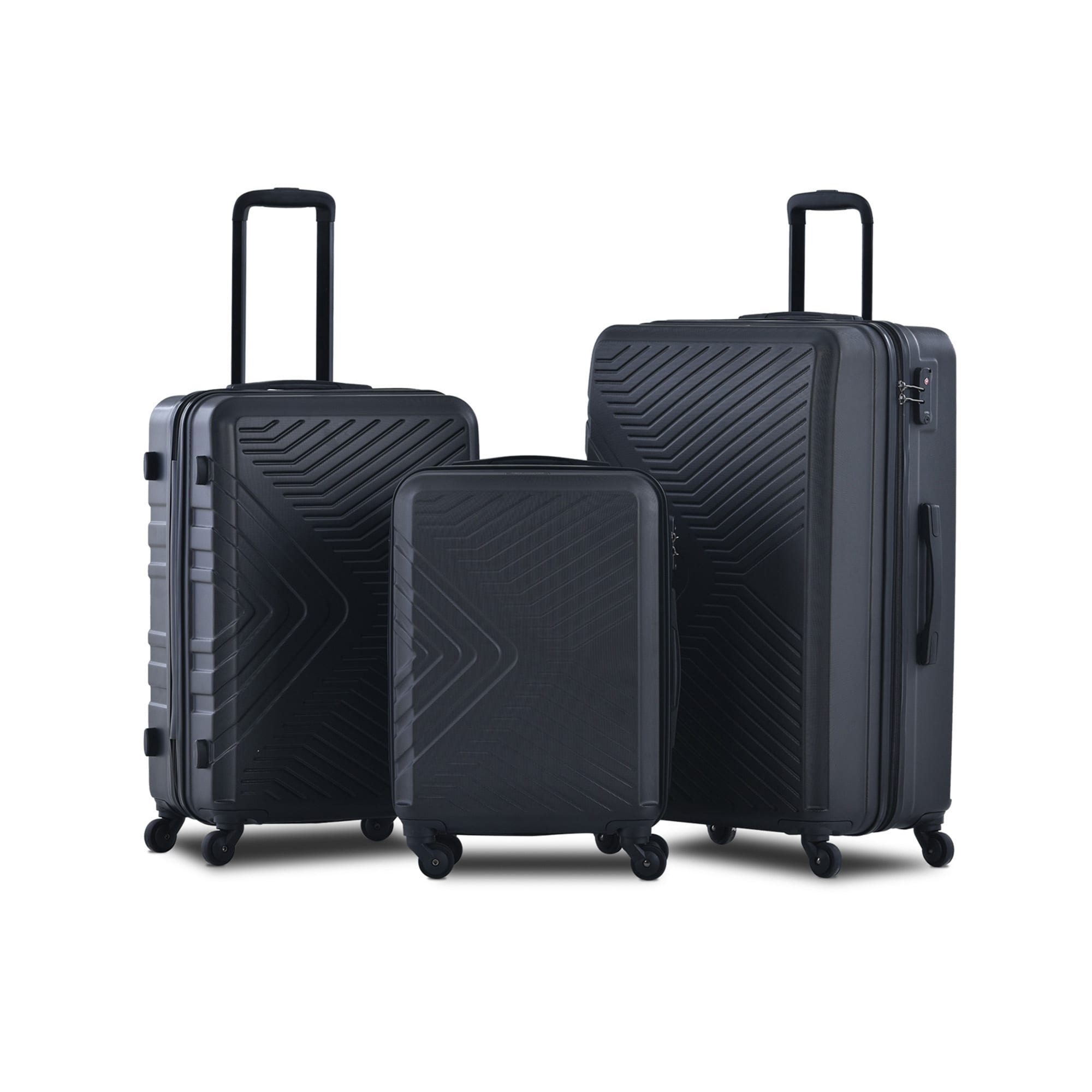 SINOFURN SYD9400018BK 19.9x11.3x29.8 Black Plastic Hardshell Suitcase set 3 -Bag