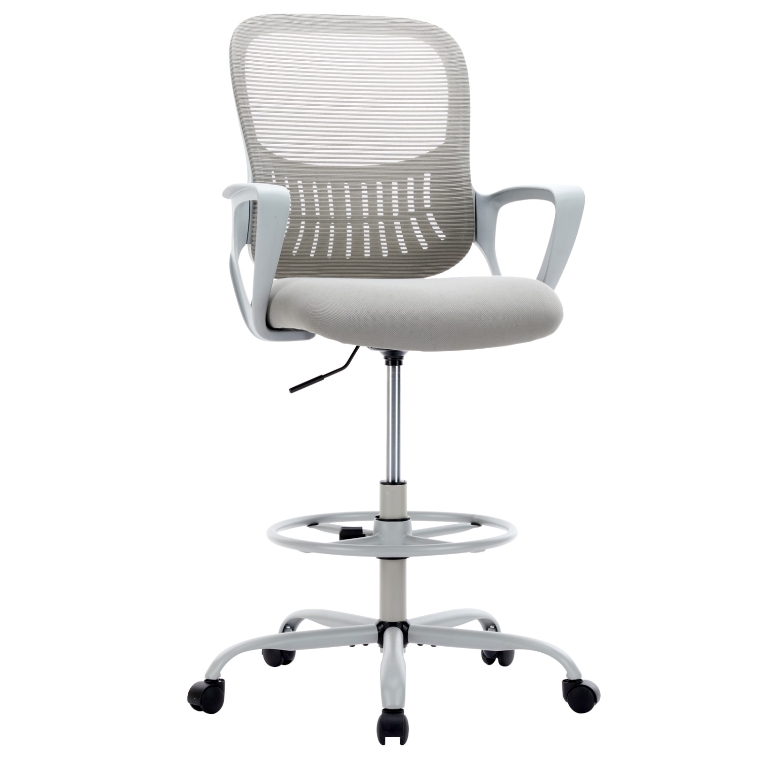 Wooakway Tall Office Chair for Standing Desk with Adjustable Foot Ring Lumbar Support and 120degree Tilt