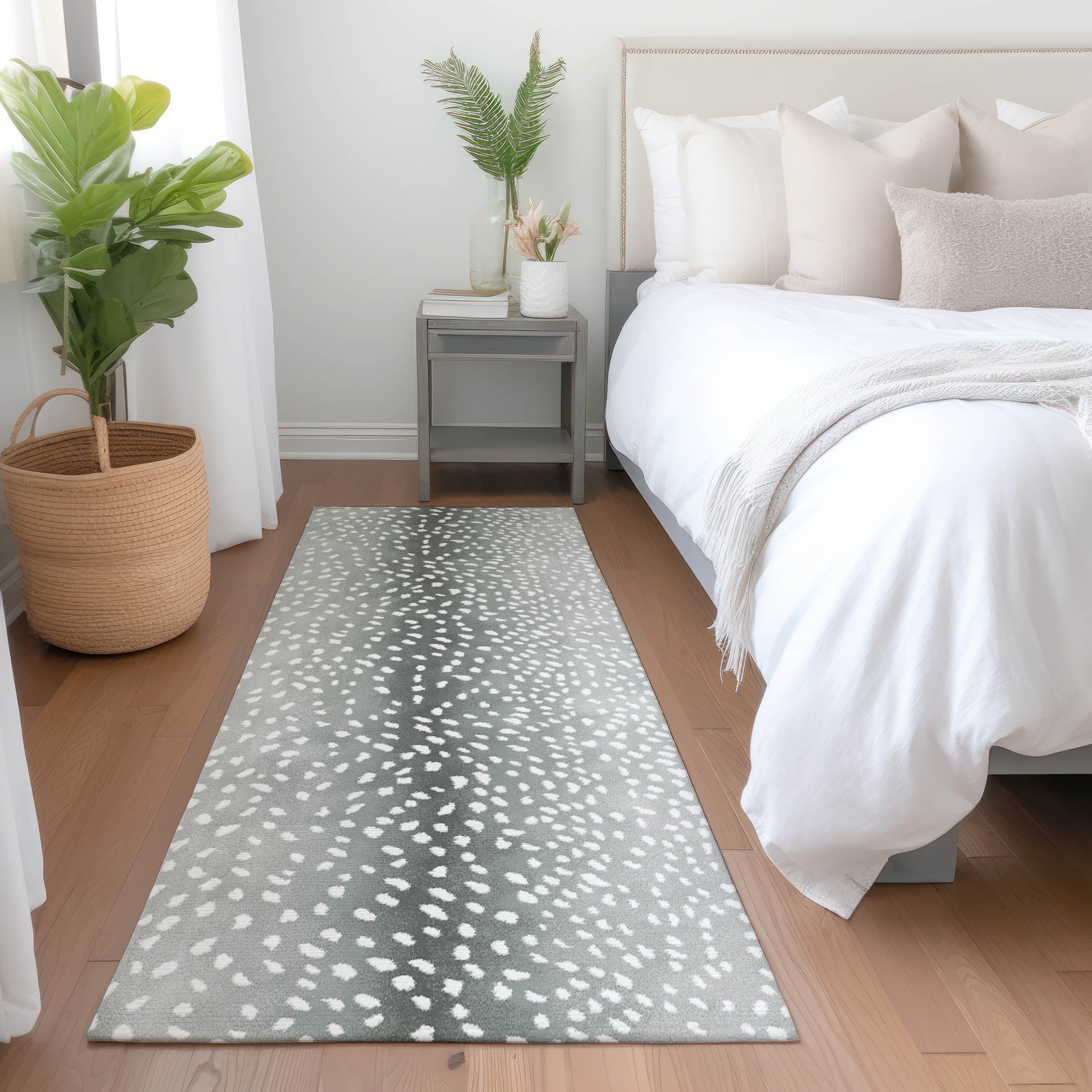 Addison Rugs AMF44GR2X8 Mayfield AMF44GR 2 x 7 (ft) Loomed Polyester Gray Rectangular Indoor Abstract Machine washable Runner rug