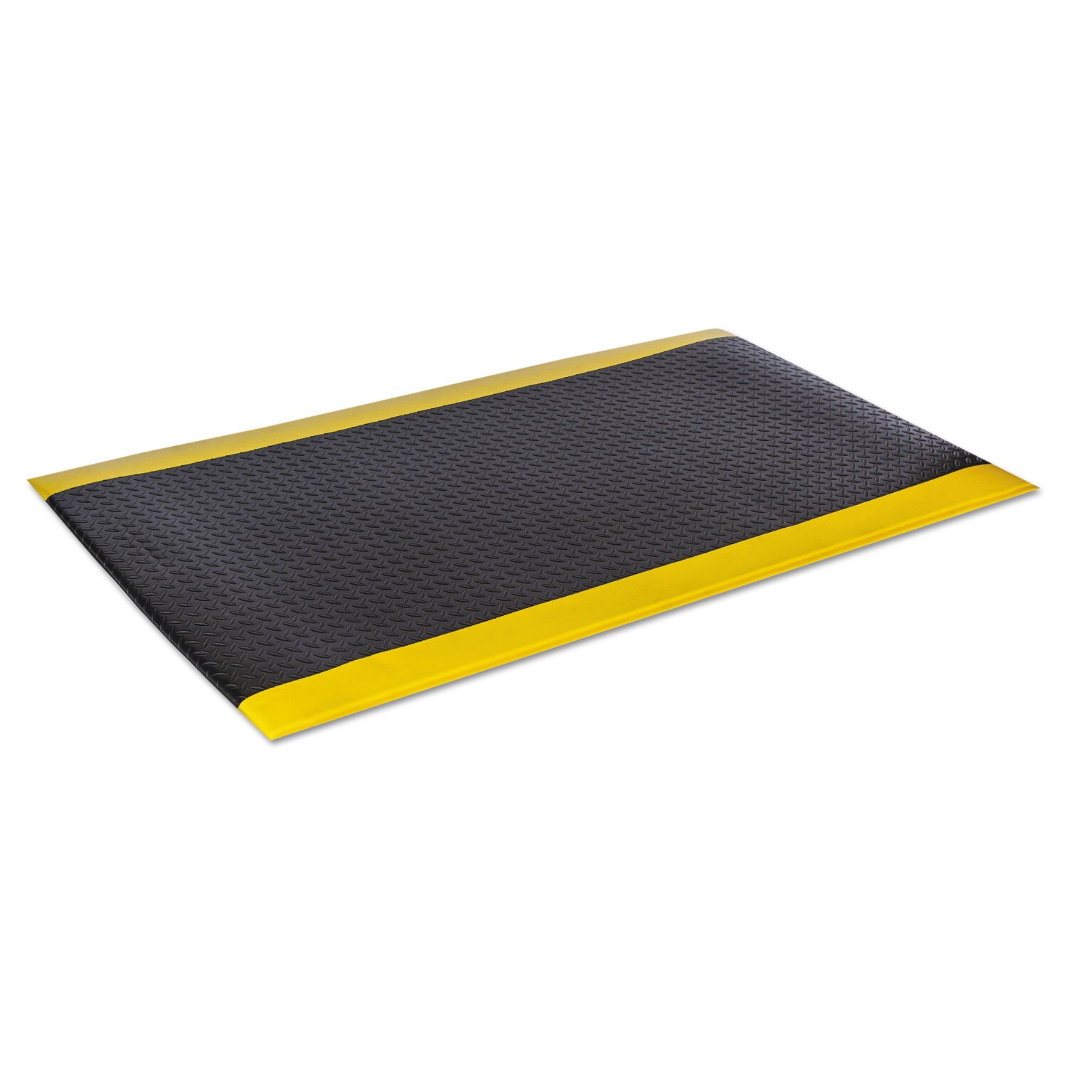 Industrial Deck Plate Anti-fatigue Mat, Vinyl, 24 X 36, Black