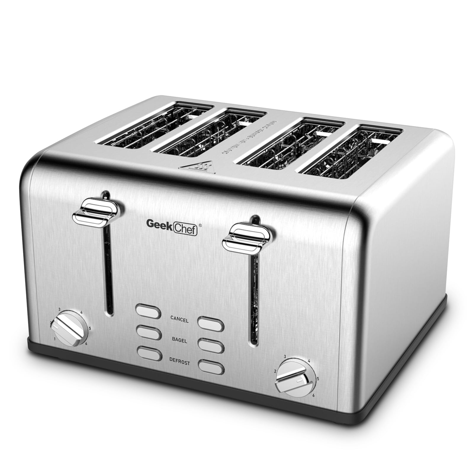 MegaChef Silver 4 Slice Toaster in Stainless Steel