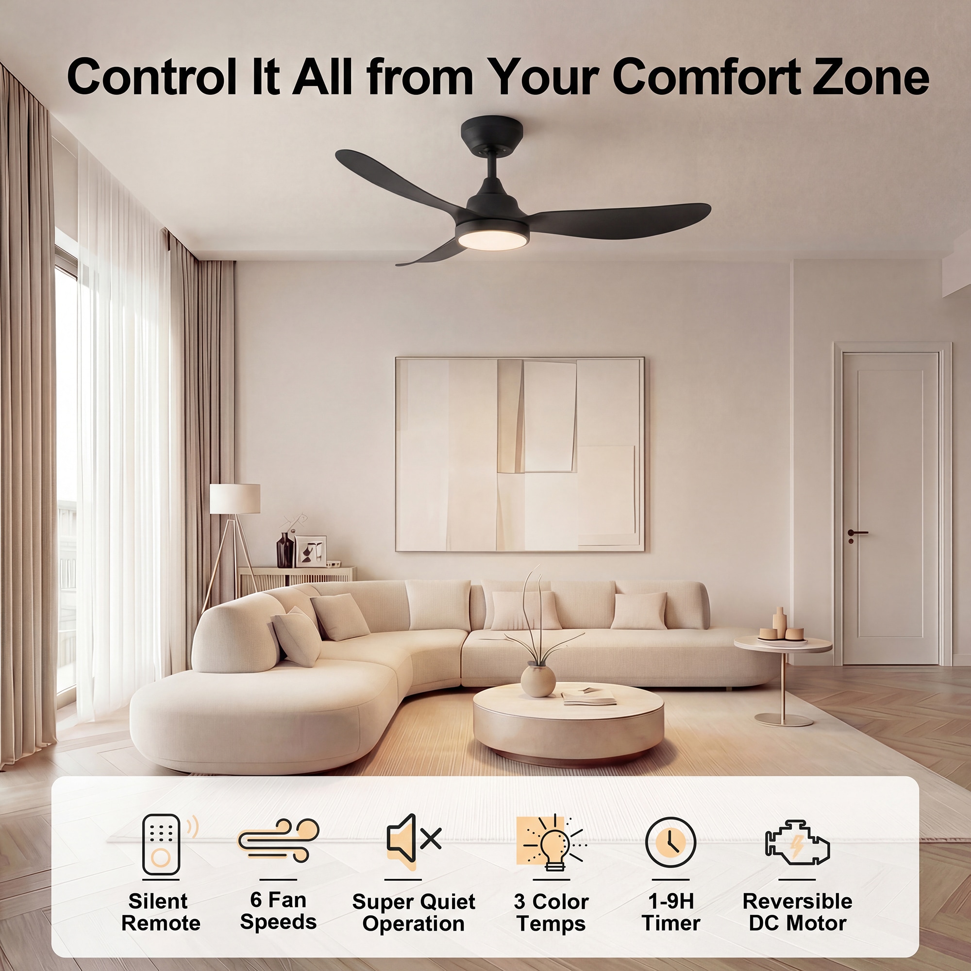 GreenEver CFL-0007-BK Ceiling-Fans - View #5
