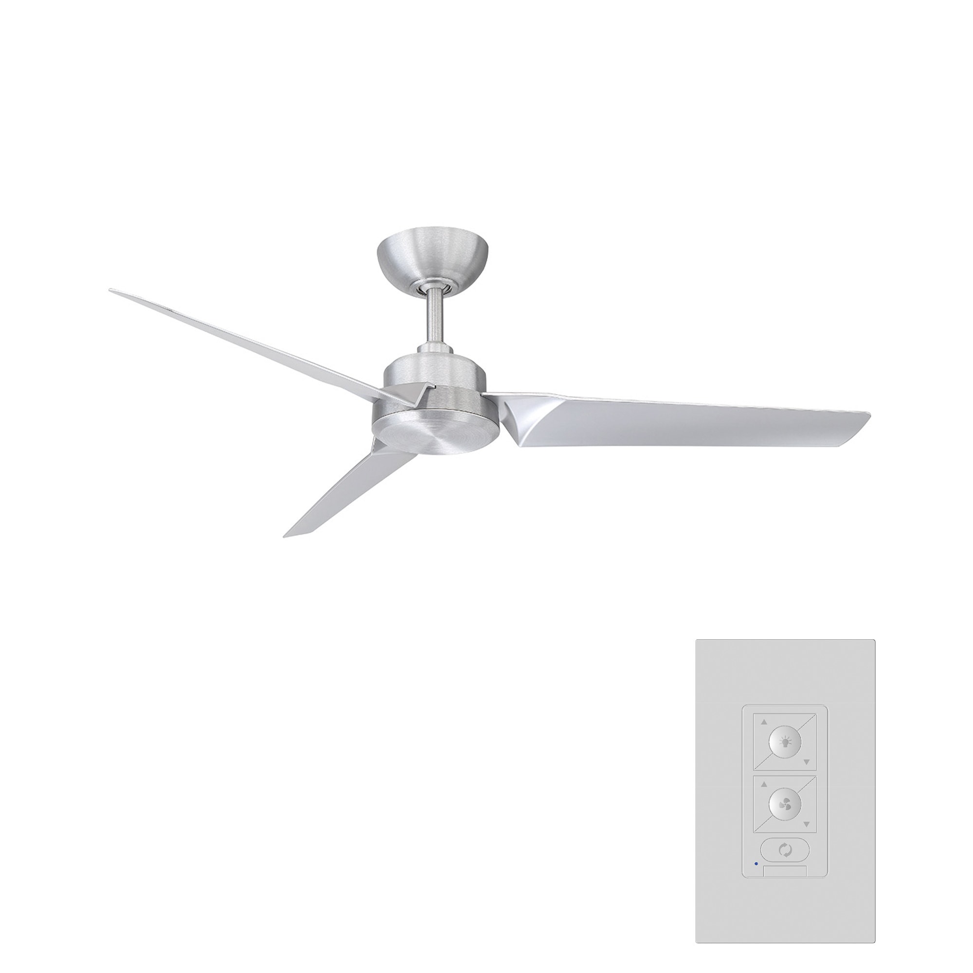 Modern Forms Roboto 52-in Brushed Aluminum Indoor/Outdoor Smart Ceiling Fan and Remote (3-Blade) FR-W1910-52-BA Sansujyuku sansujyuku.com