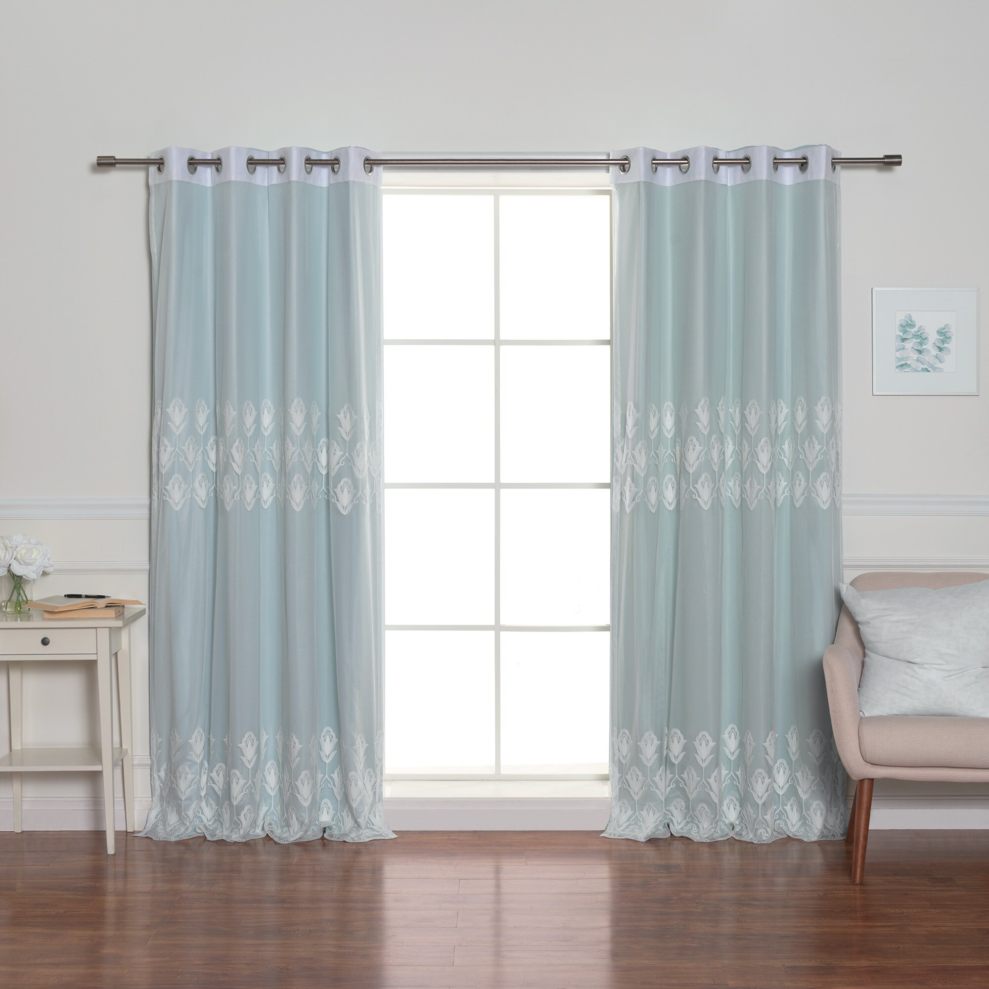 Best Home Fashion MM-TULIP-96-MINT curtains - View #6