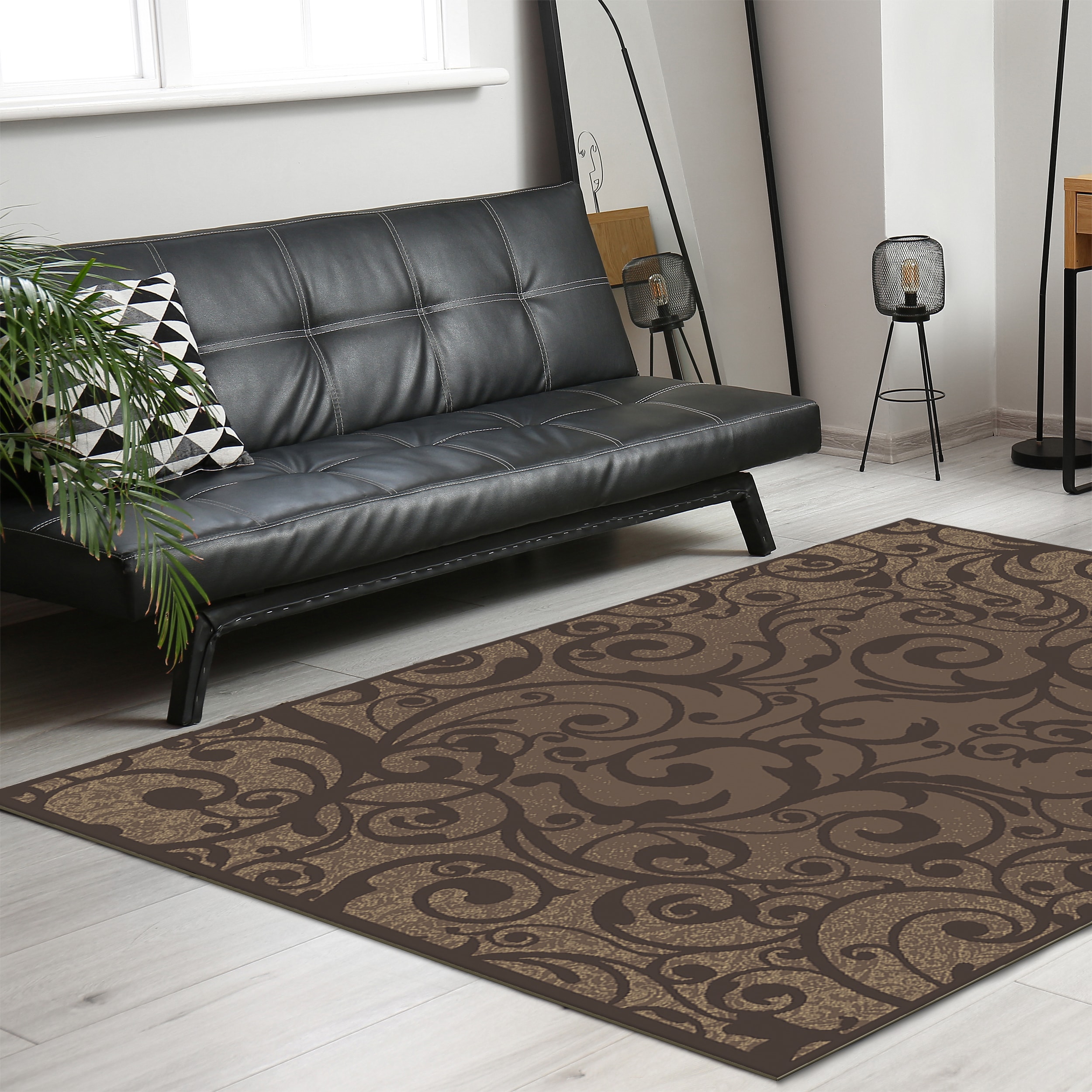 Radici USA 1845/0042/BROWN Pisa 8 x 10 (ft) Polypropylene Brown Rectangular Indoor Abstract Mid-Century Modern Area rug