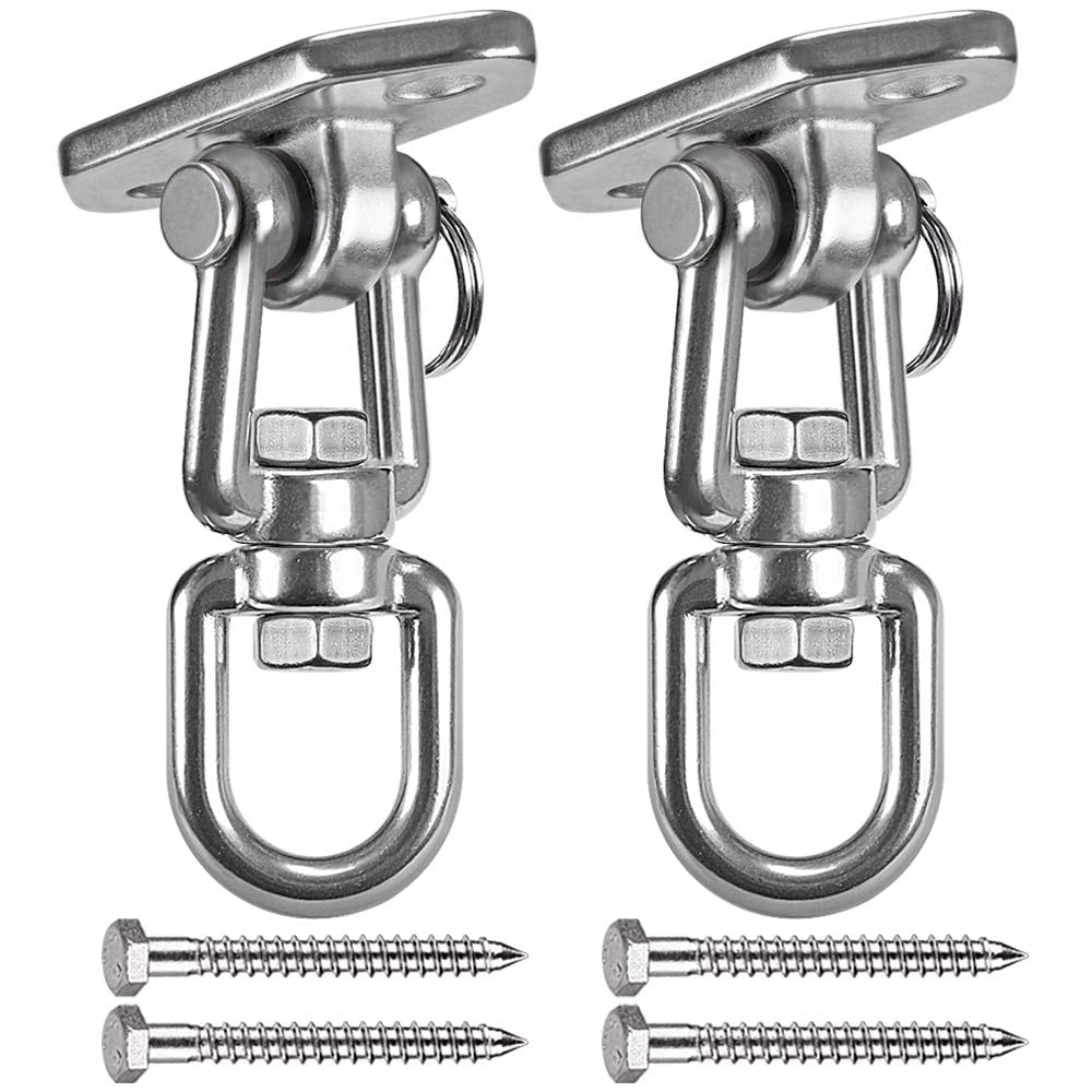 Etokfoks  304 Stainless Steel Swing Ceiling Mount Heavy Duty Swivel Hanger Hook Kit for Porch Chair Gym Tree Rope