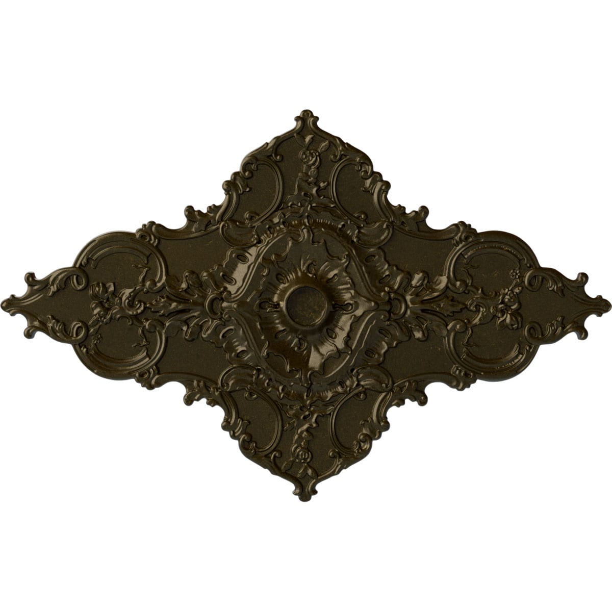 Ekena Millwork CM70X43MLGGS Melchor Diamond 67.25-in W x 43.325-in L Painted Green Gold Polyurethane Whole Ceiling Medallion