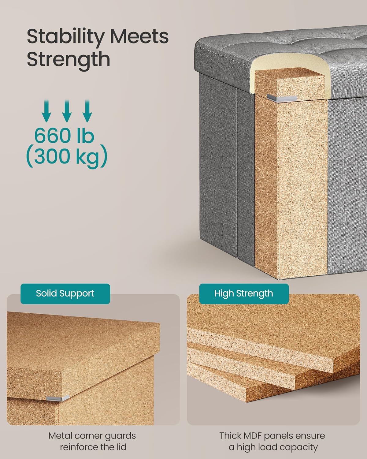 SONGMICS HOME LSF47G Indoor-Ottomans - View #5