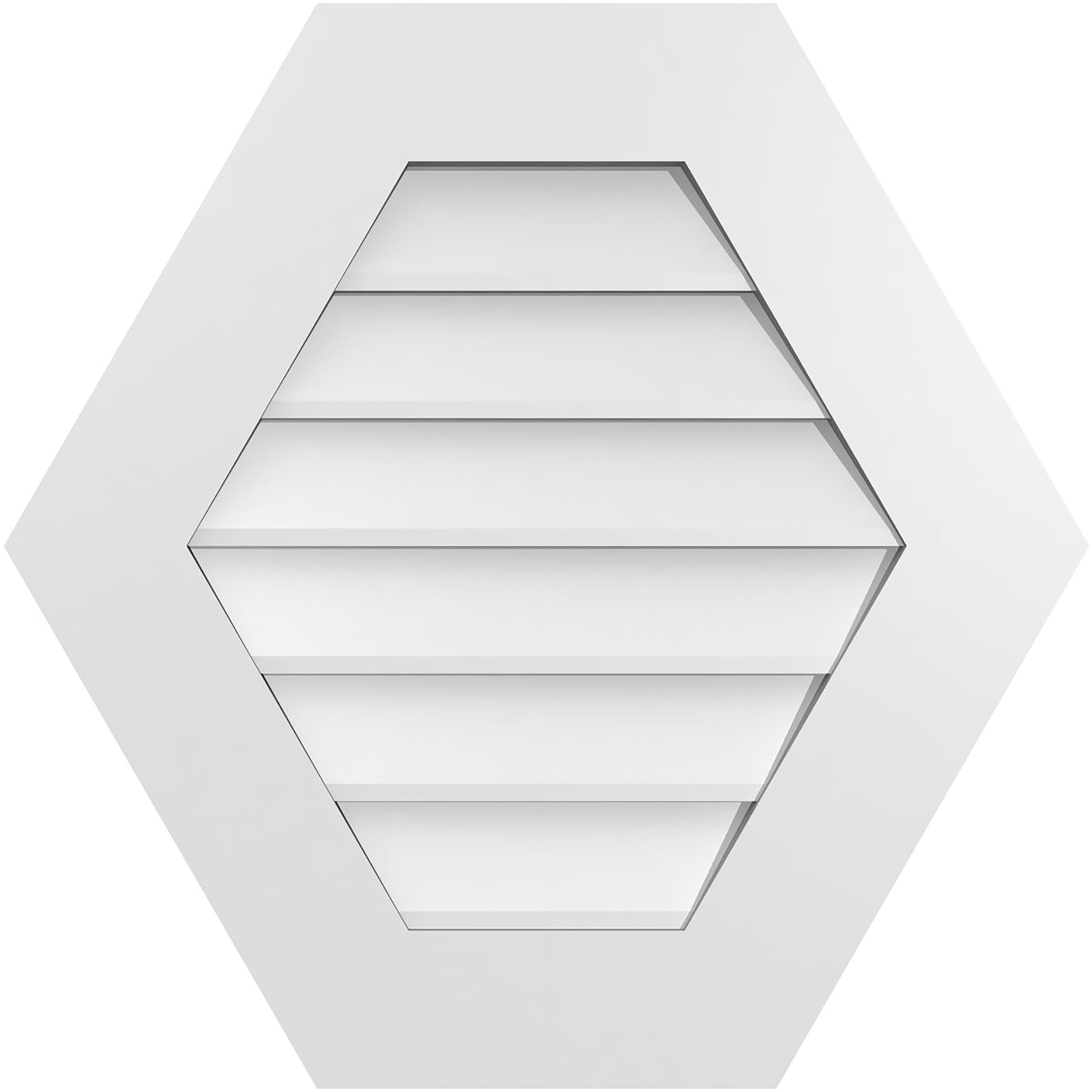 Ekena Millwork GVPHP24X2401SN 24-Inches x 24-Inches Off-white Peaked PVC Gable Louver Vent