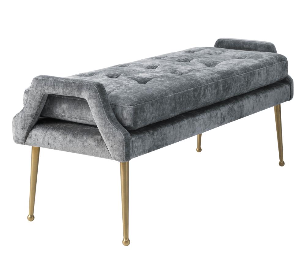 TOV Furniture TOV-OC164 Eileen Modern Grey Accent Bench 47.6-in x 18-in x 20.3-in