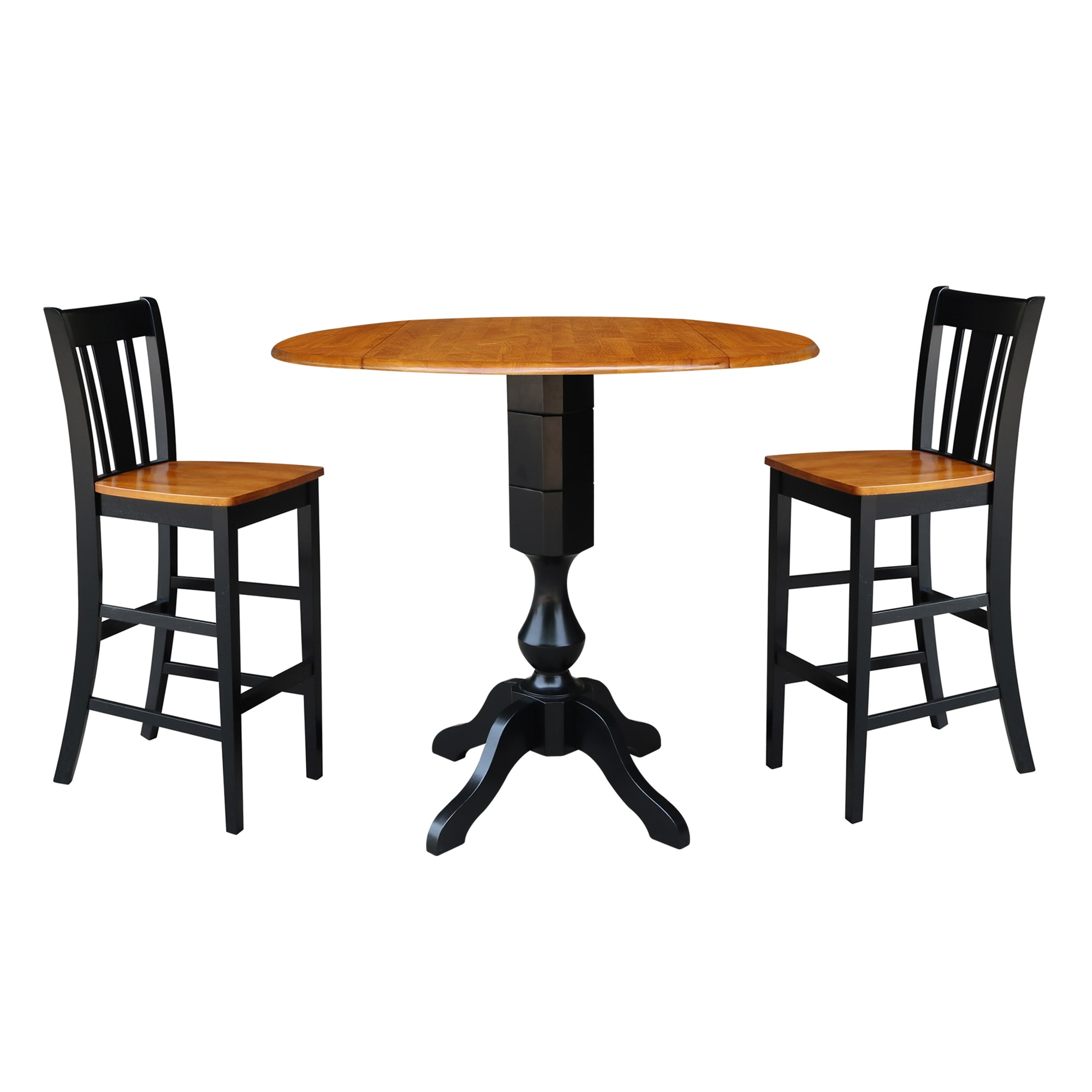 International Concepts K57-42DPT-11-S103-2 Black/Cherry Casual Dining Room Set with Round Table (Seats 4)