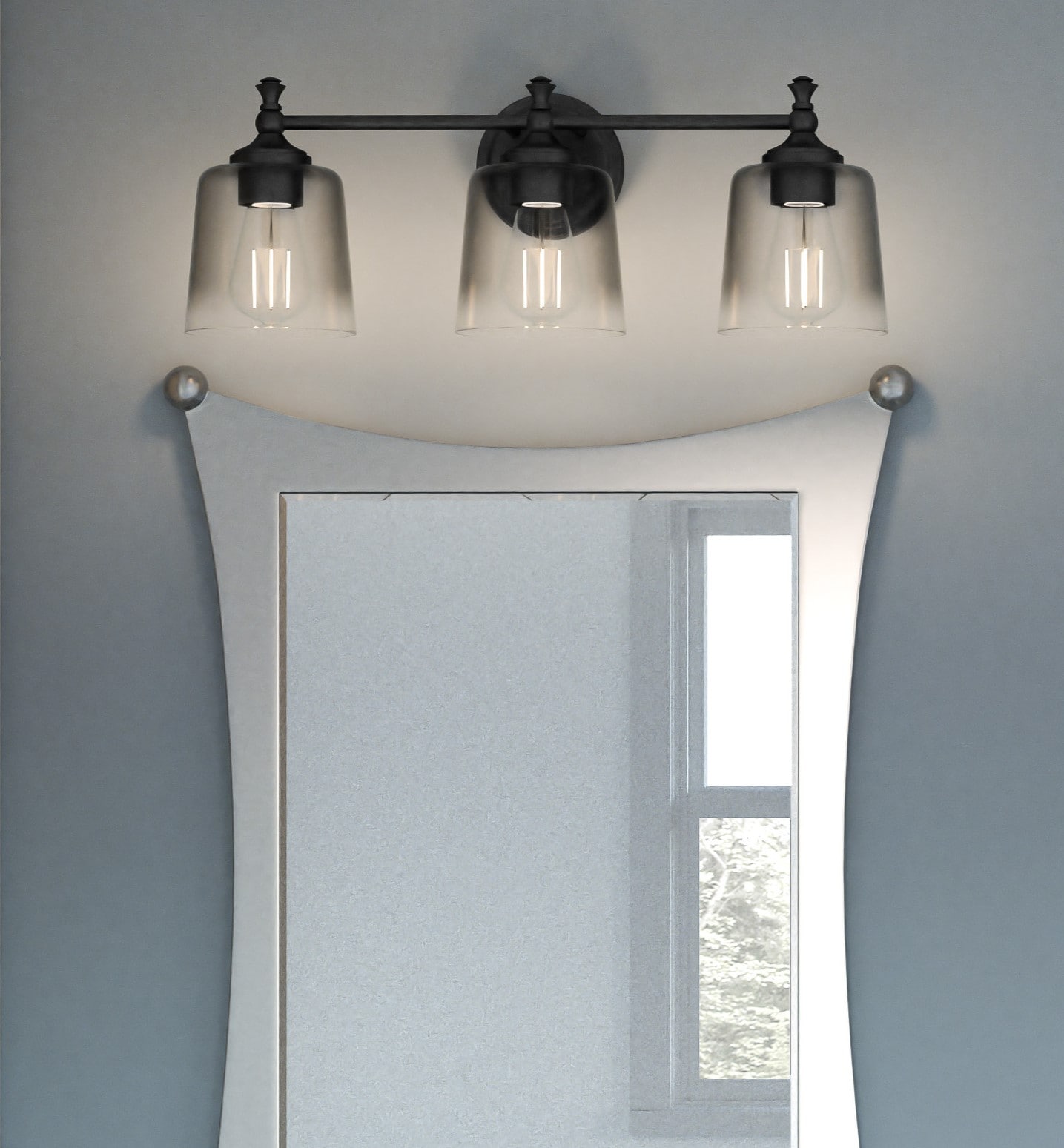 Quoizel JEN8624MBK Jenson 22.25-in 3 -Light Matte Black Transitional Vanity light