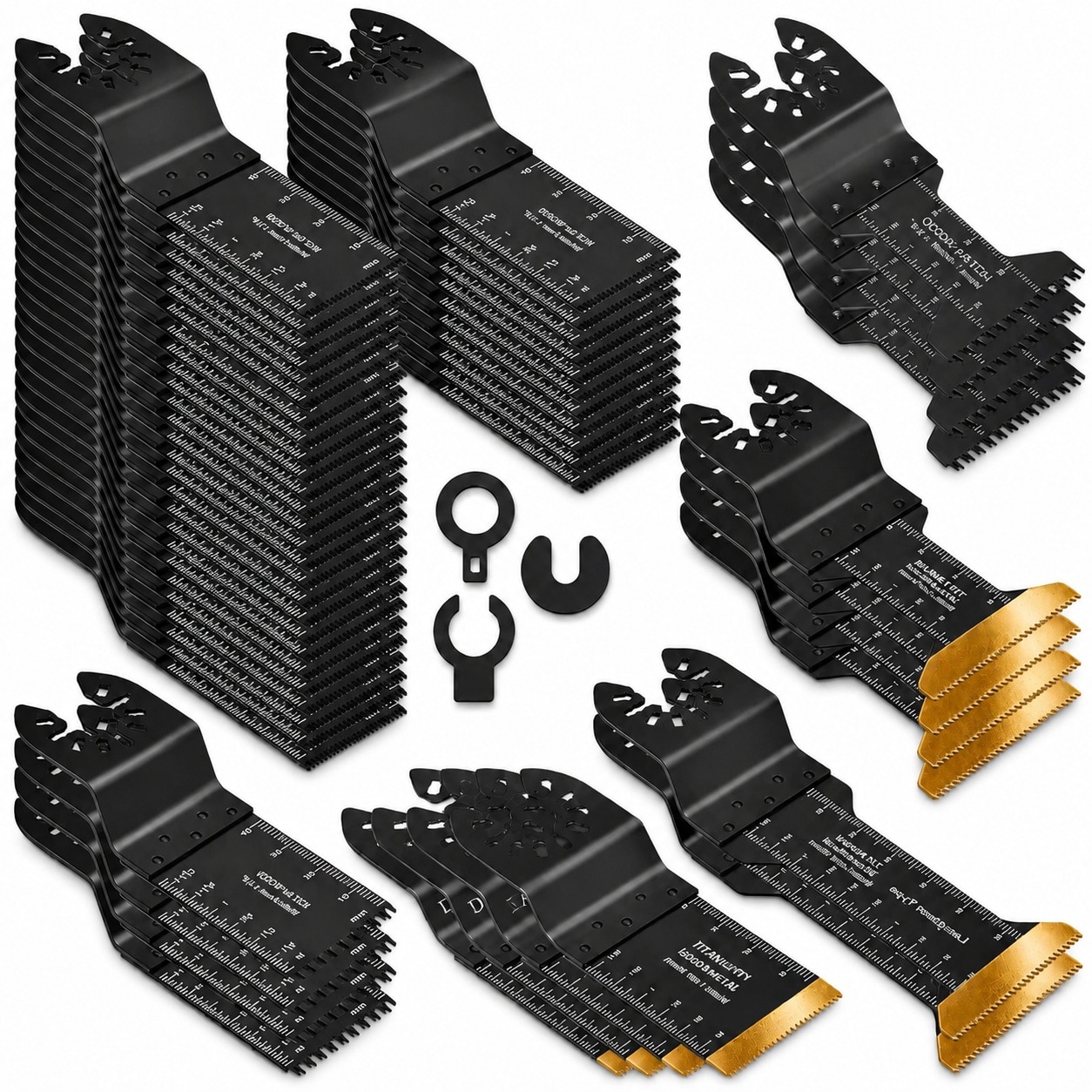 Ahfiwaso 55 Piece Oscillating Tool Saw Blade Kit for Cutting Soft Metal Nails Hard Wood Plastic with Titanium Japanese Tooth and High Carbon #LAH0820Q056