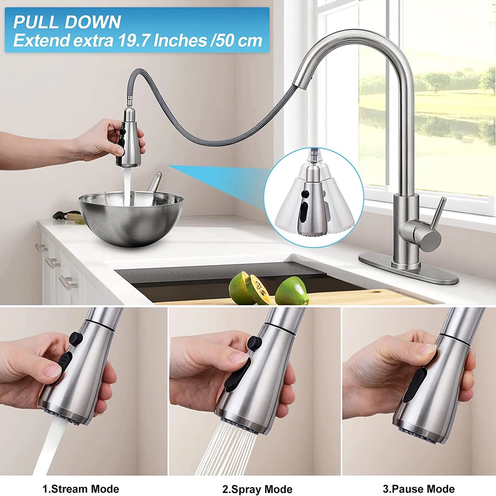 BYH B-KF002-BN Kitchen-Faucets - View #3