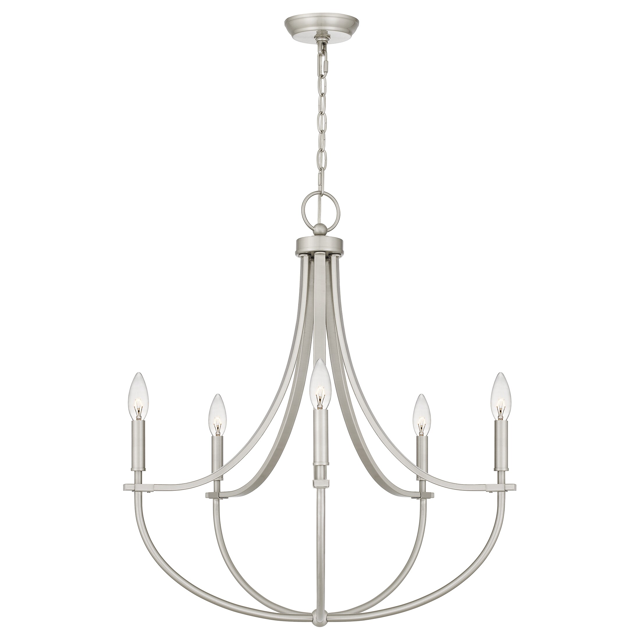 Ashley Harbour Nilson 5-Light Brushed Nickel Transitional Chandelier in ...