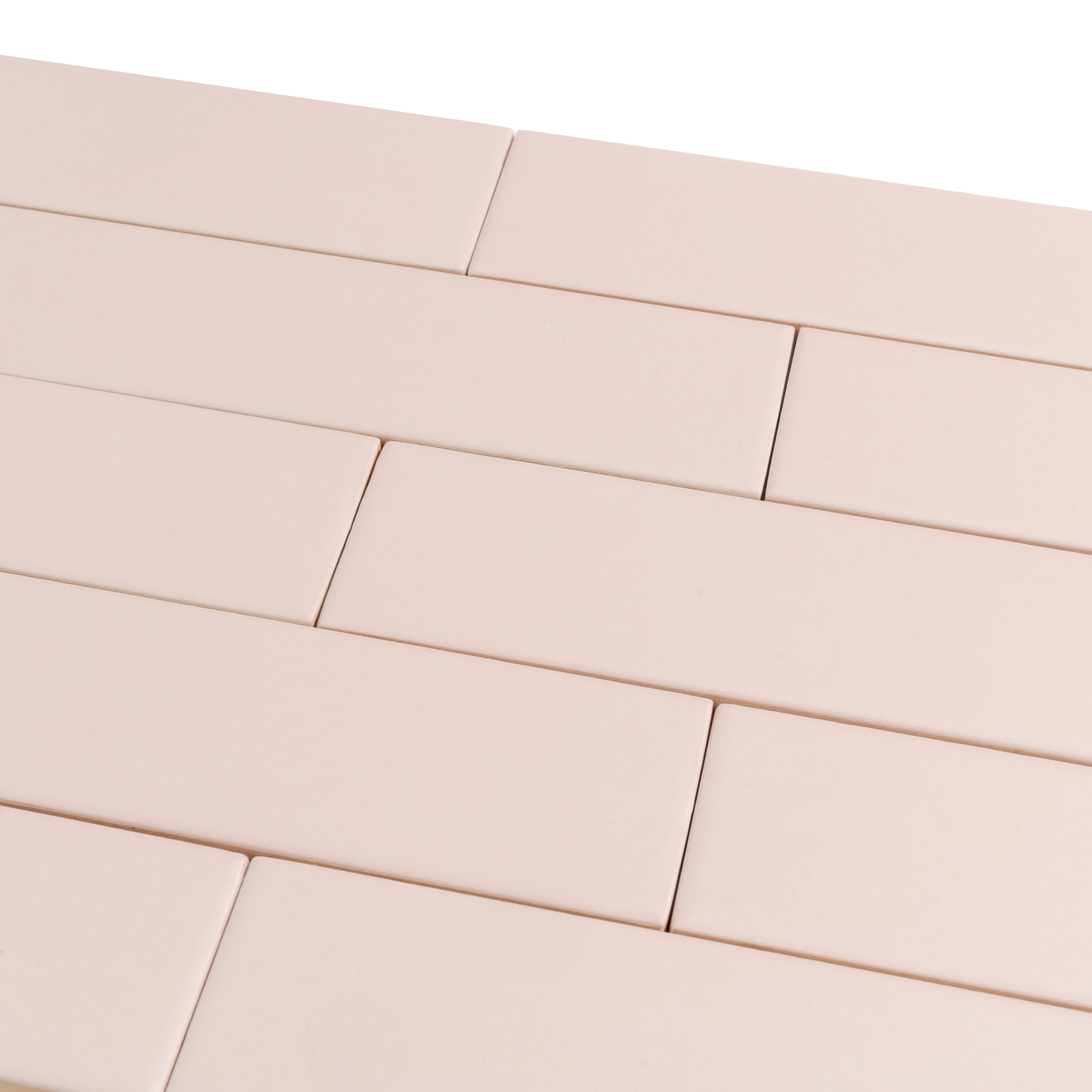 Matte Pink Ceramic Subway Tile 2" x 8"