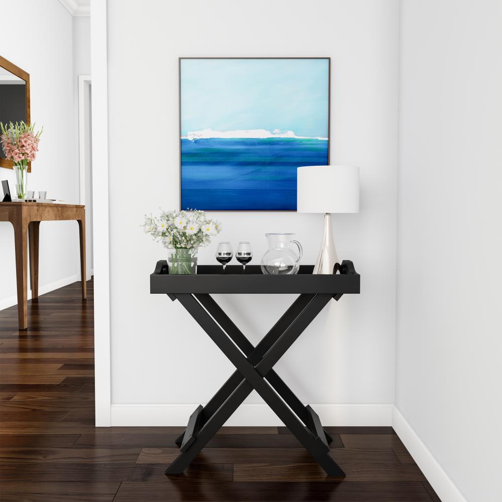 Hastings Home Folding End Table With Tray Top, Black 12.5-in W X 23-in ...